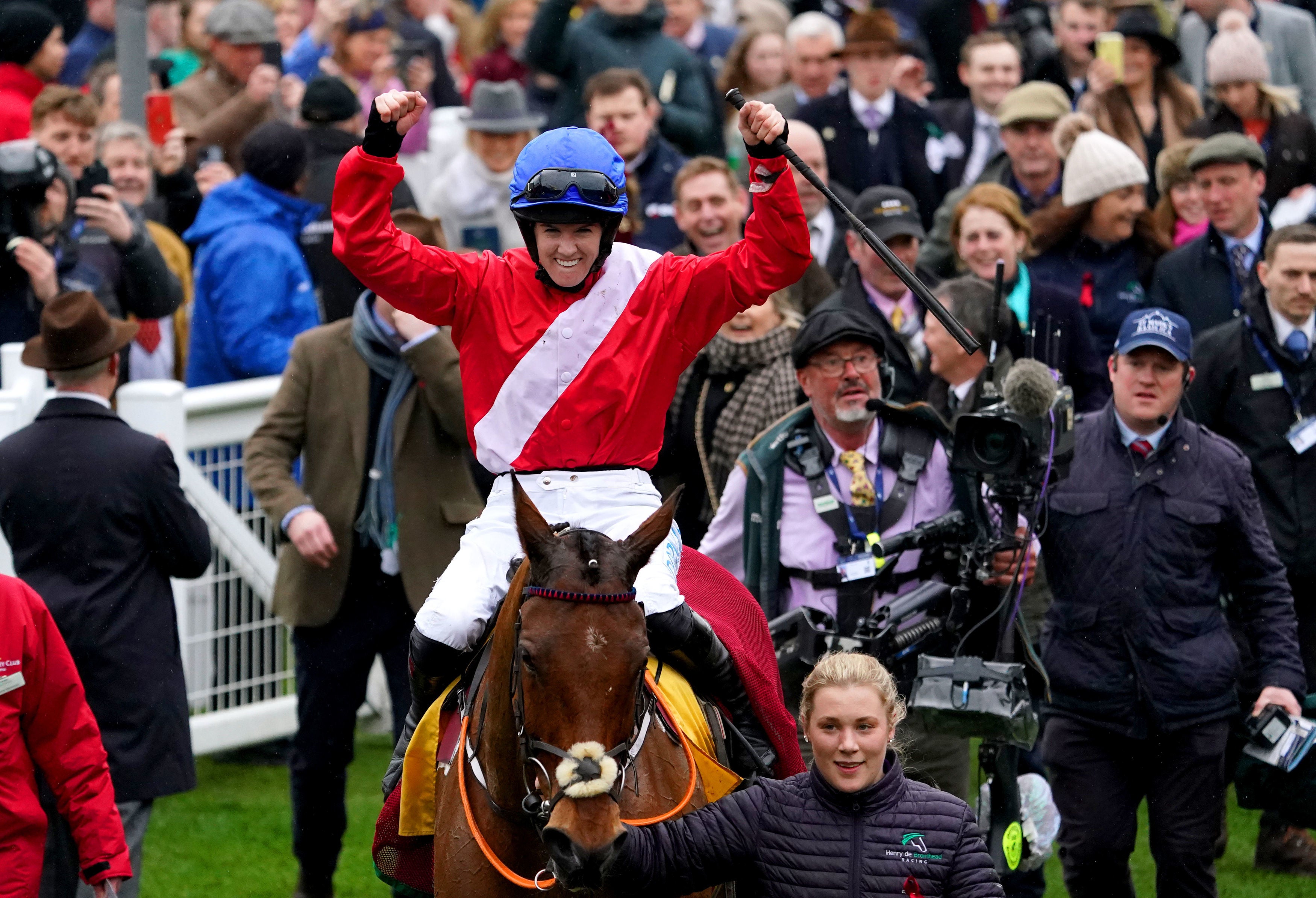 Rachael Blackmore celebrates at Cheltenham