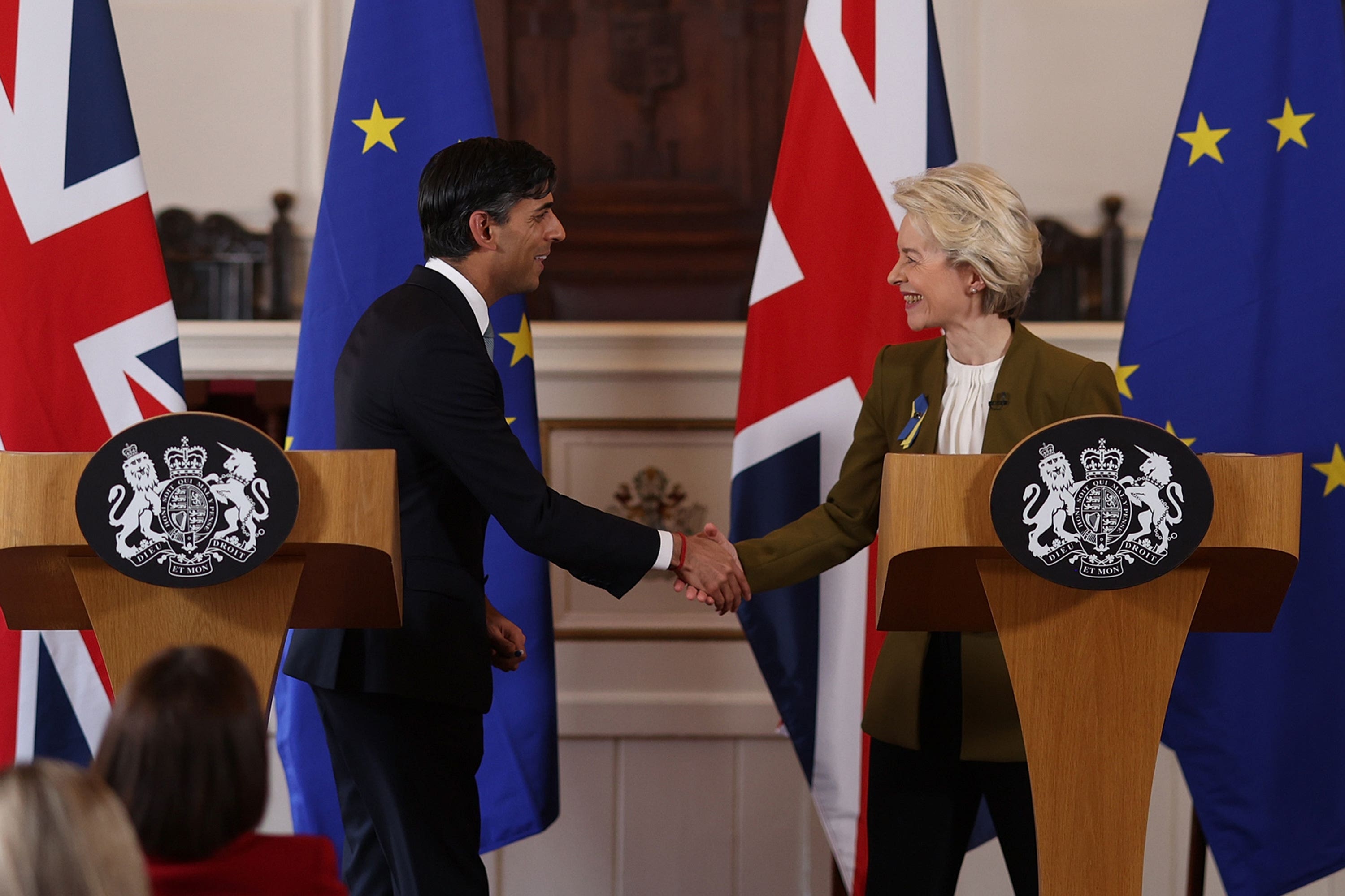 Rishi Sunak and EU Commission president Ursula von der Leyen agreed the Windsor Framework