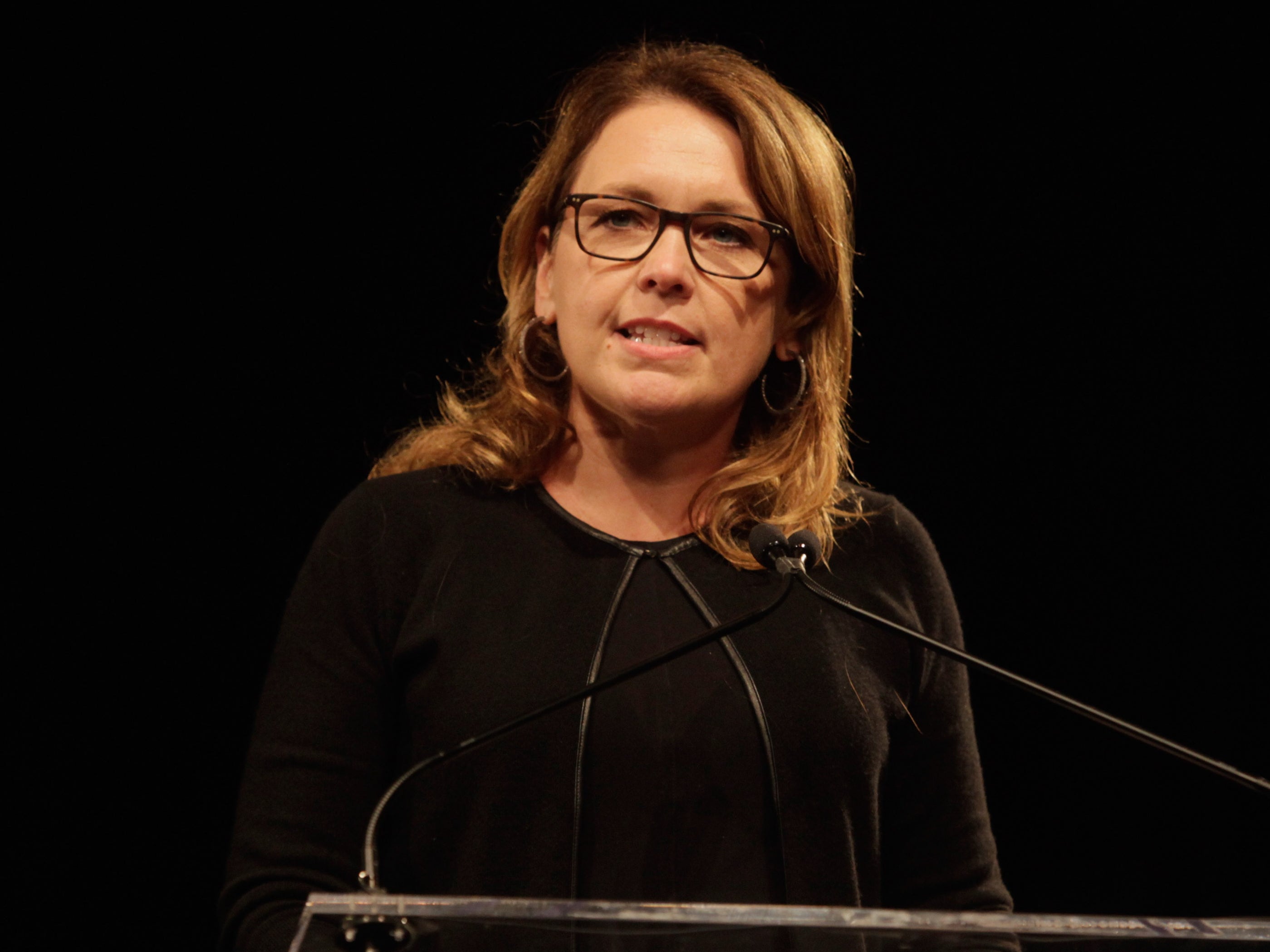 Dana Hyde speaks during the 30th Annual Awards Gala hosted by The Africa-America Institute at Gotham Hall on September 22, 2014