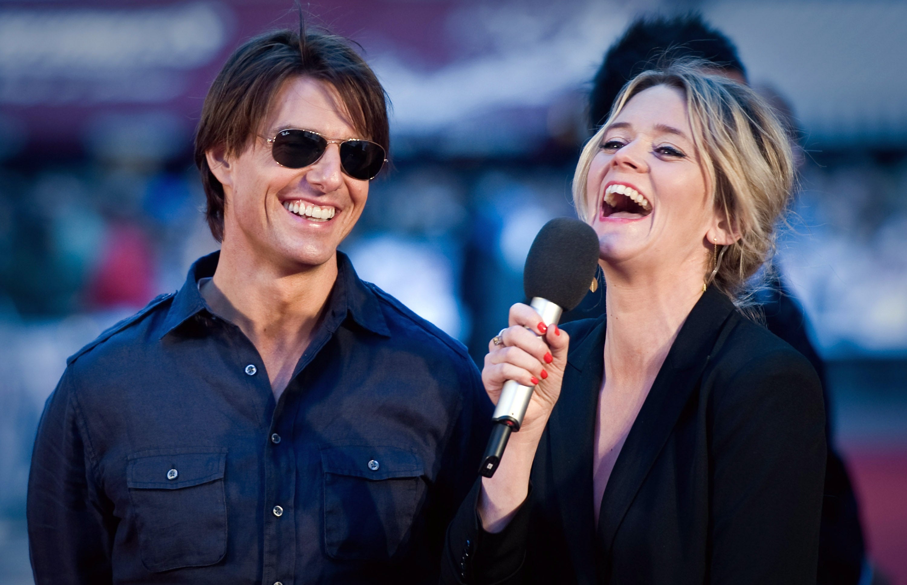 Tom Cruise is interviewed by Edith Bowman during the UK film premiere of ‘Knight And Day’ in Leicester Square in 2010