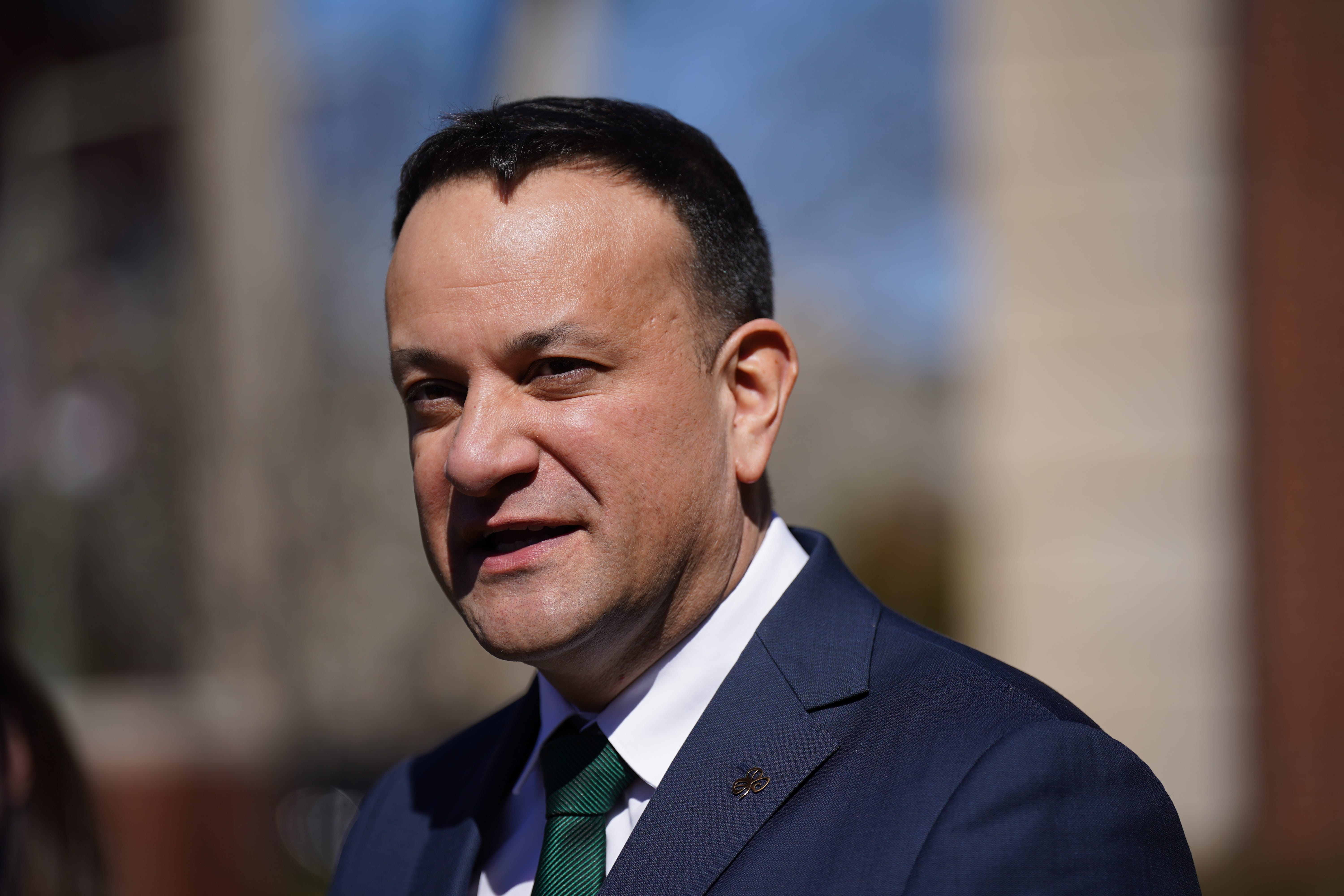 Taoiseach Leo Varadkar speaks to the media in the US (Niall Carson/PA)