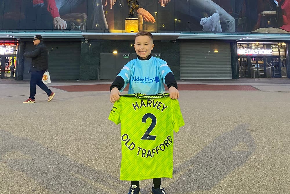 Harvey Goodman outside Old Trafford (Naiomi Goodman)