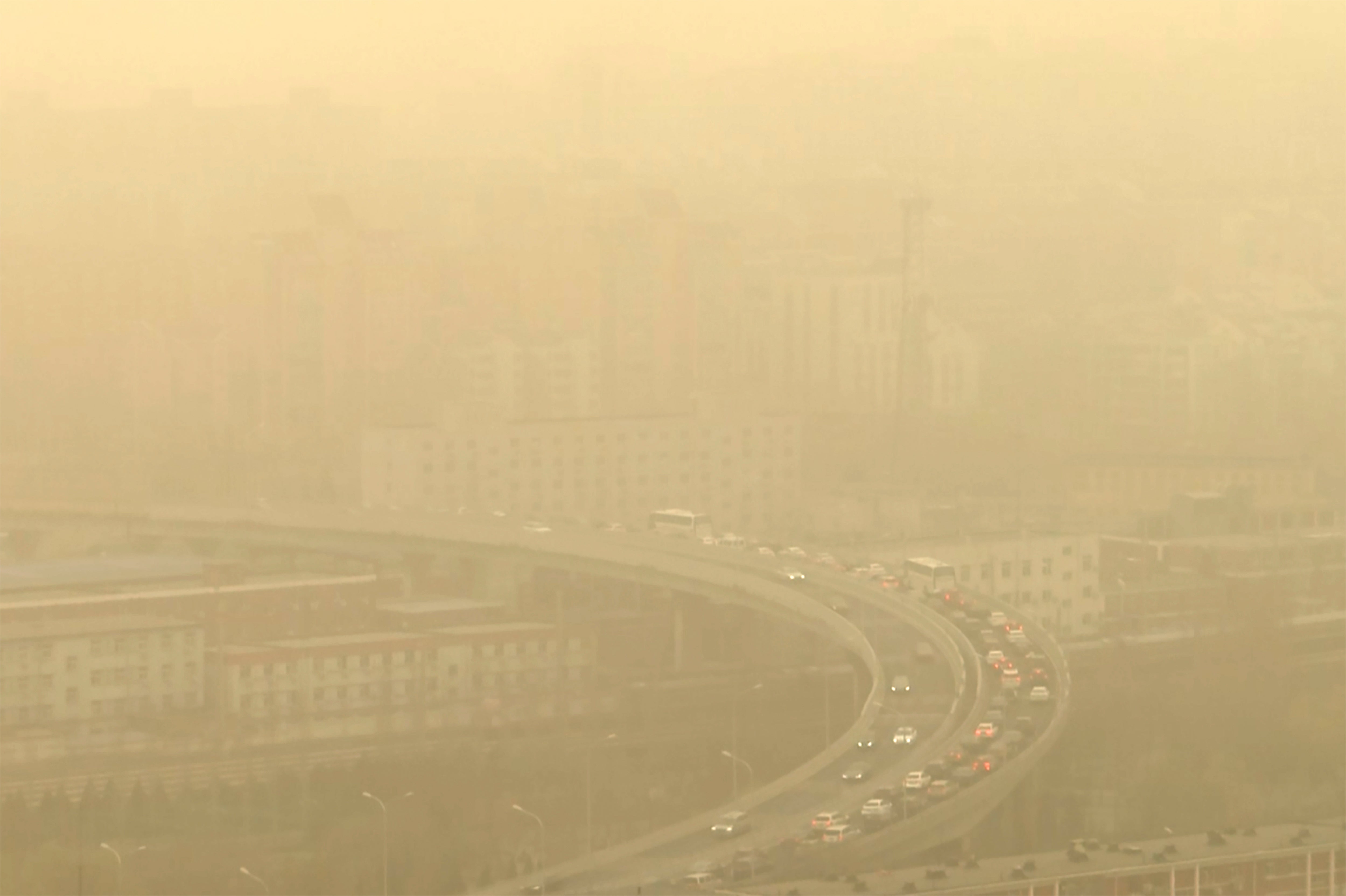 Skyscrapers disappeared as air quality plummeted in China's capital in 2023