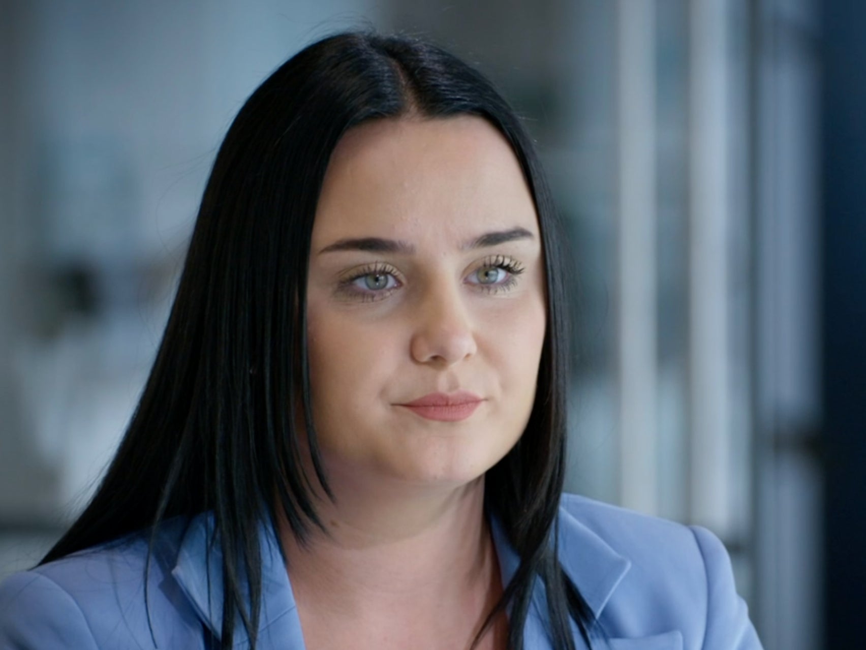 Megan Hornby during a particularly tough interview with Baroness Karren Brady