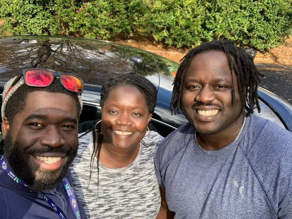 This undated handout photo provided by Ben Crump Law shows Irvo Otieno (R), 28, who died on March 6, 2023, with his mother and brother