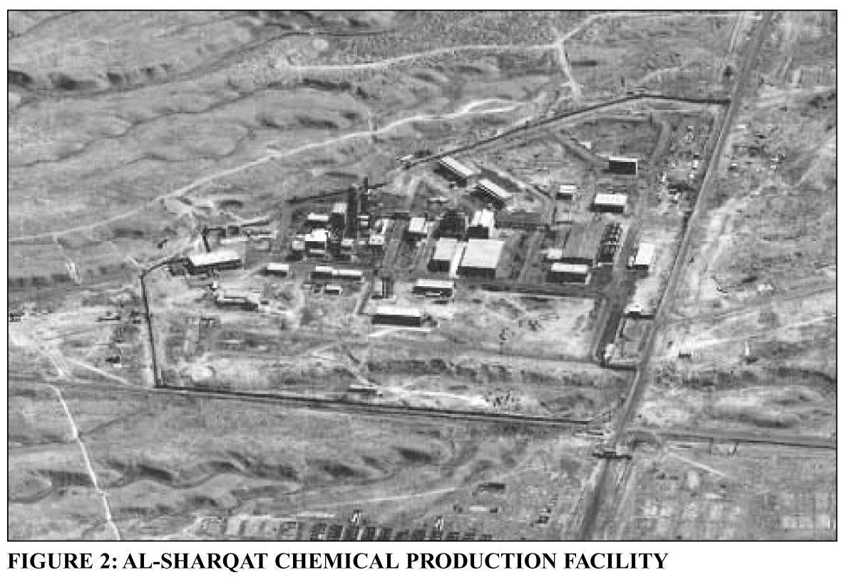 An image from the British government dossier showing the Al-Sharqat Chemical Production Facility