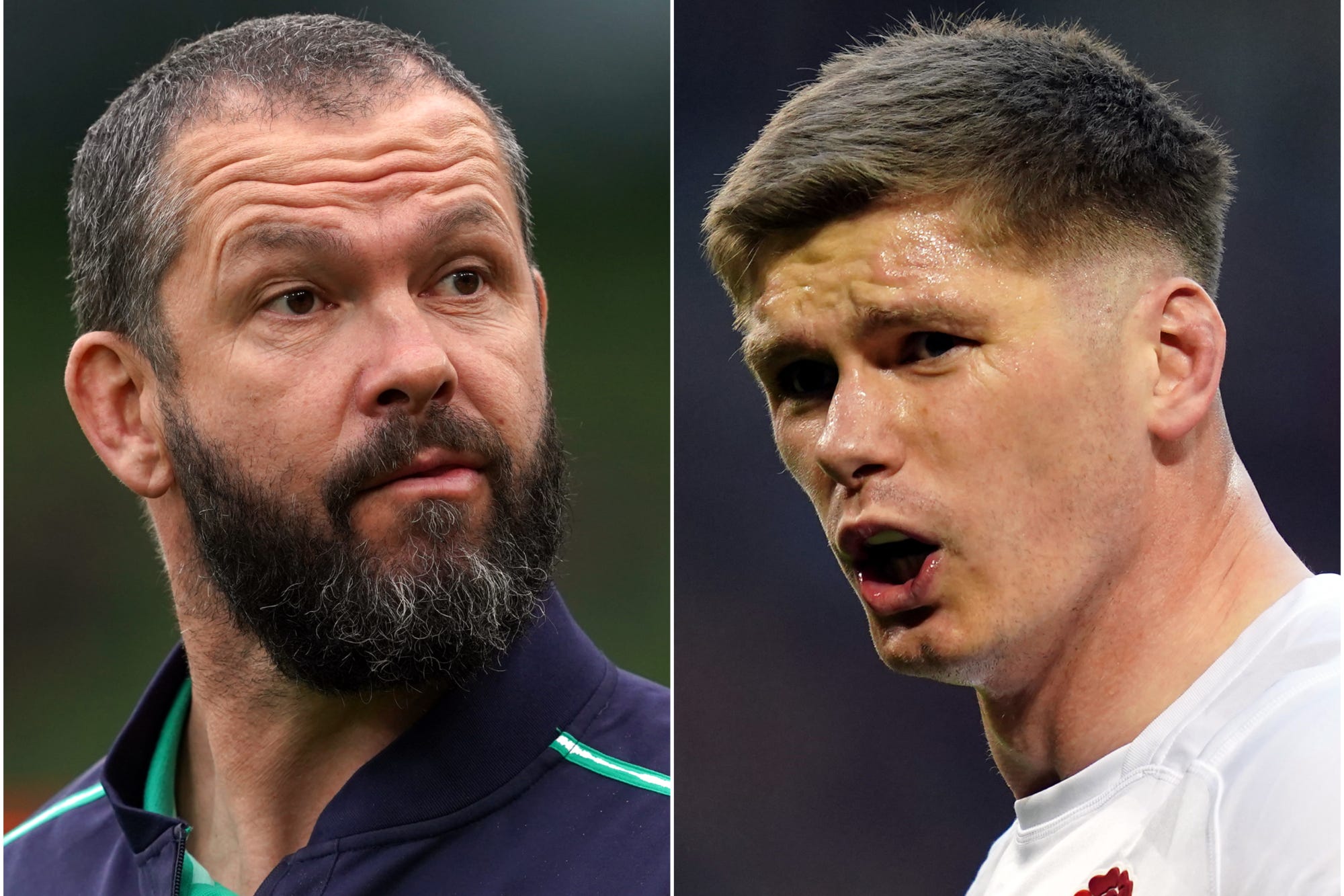 Owen Farrell, right, is out to spoil father Andy’s party (Brian Lawless/David Davies/PA)