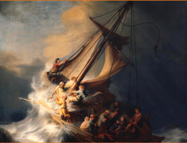 Among the prized paintings stolen was Rembrandt’s Christ in the Storm on the Sea of Galilee