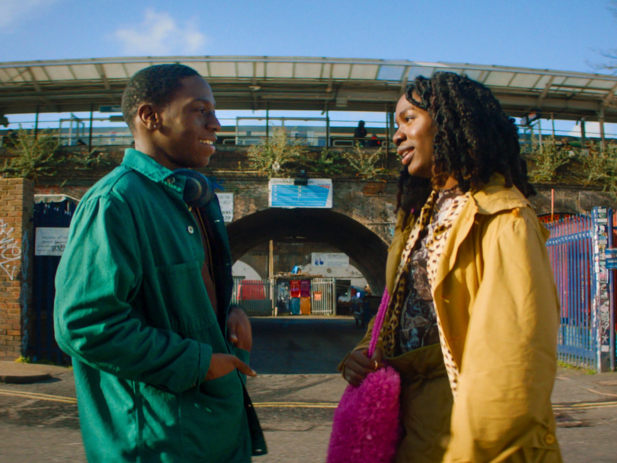 David Jonsson (Dom) and Vivian Oparah (Yas) in ‘Rye Lane’