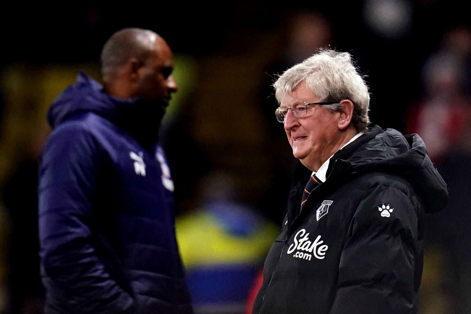 Roy Hodgson (right) could be set to replace Patrick Vieira (left) at Crystal Palace (John Walton/PA)