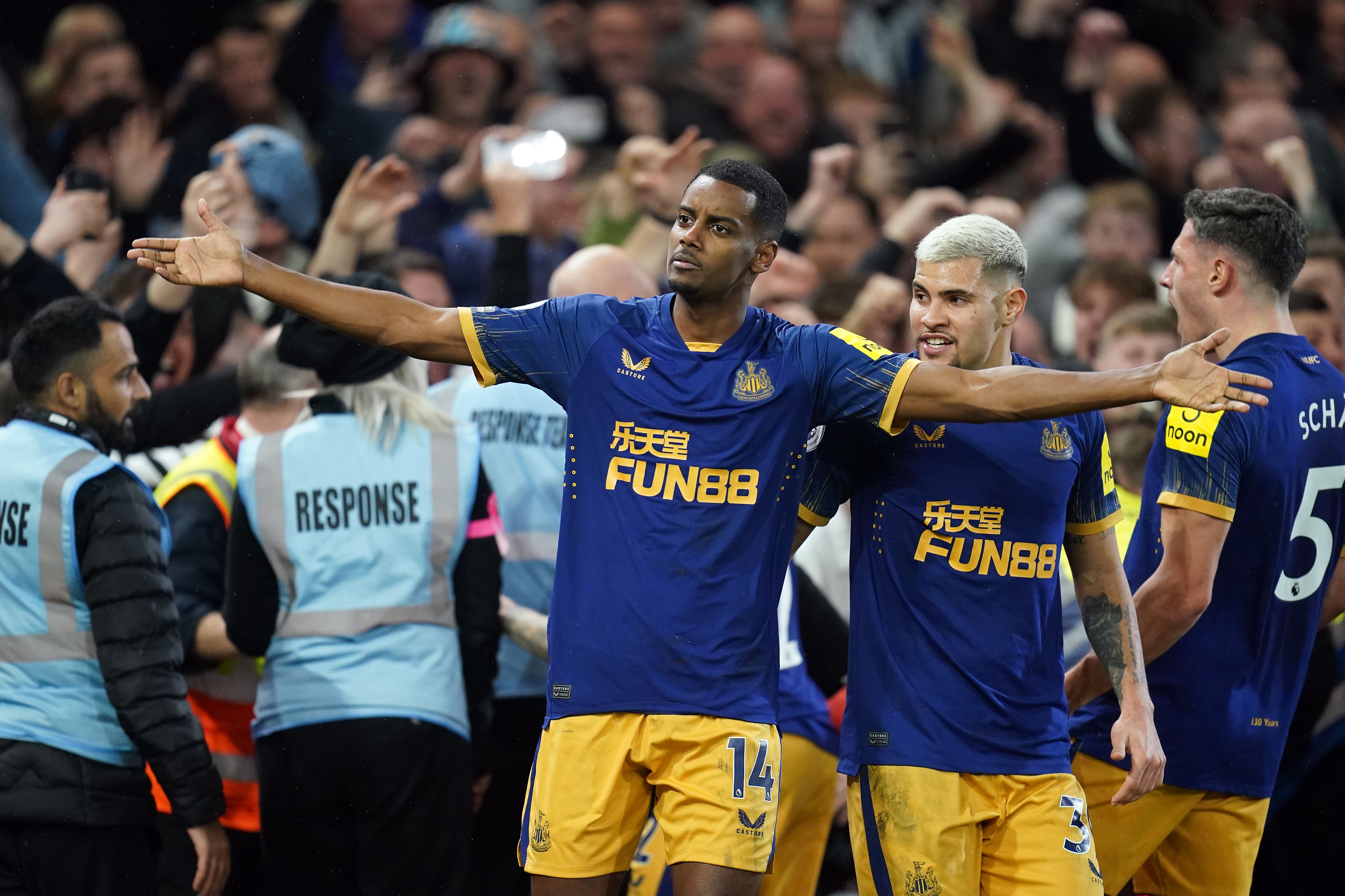 Alexander Isak celebrates his late winner (Nick Potts/PA)