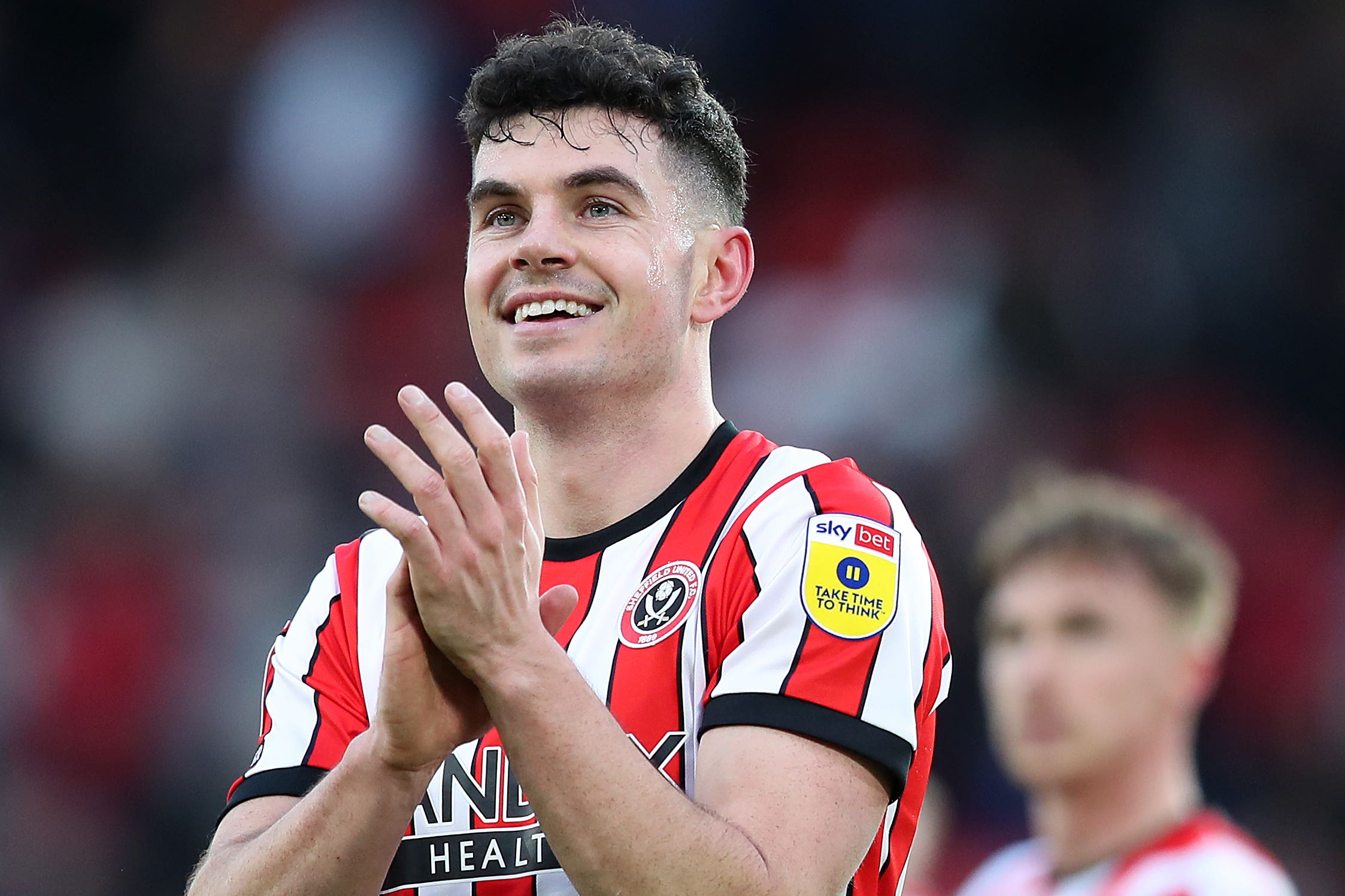 John Egan and Sheffield United are a game away from Wembley (Isaac Parkin/PA)