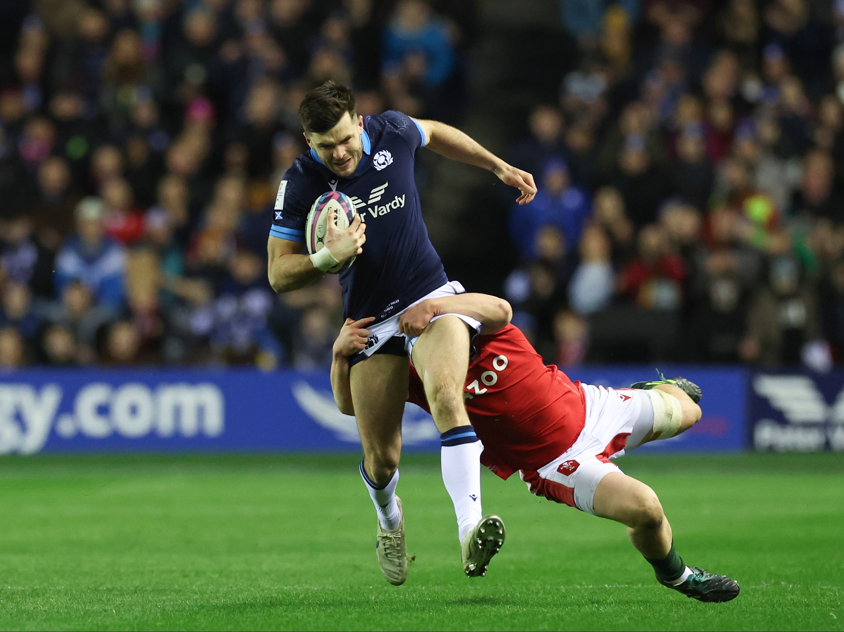 The versatile Blair Kinghorn scored a hat-trick from the wing against Italy in 2019 but starts at fly-half today