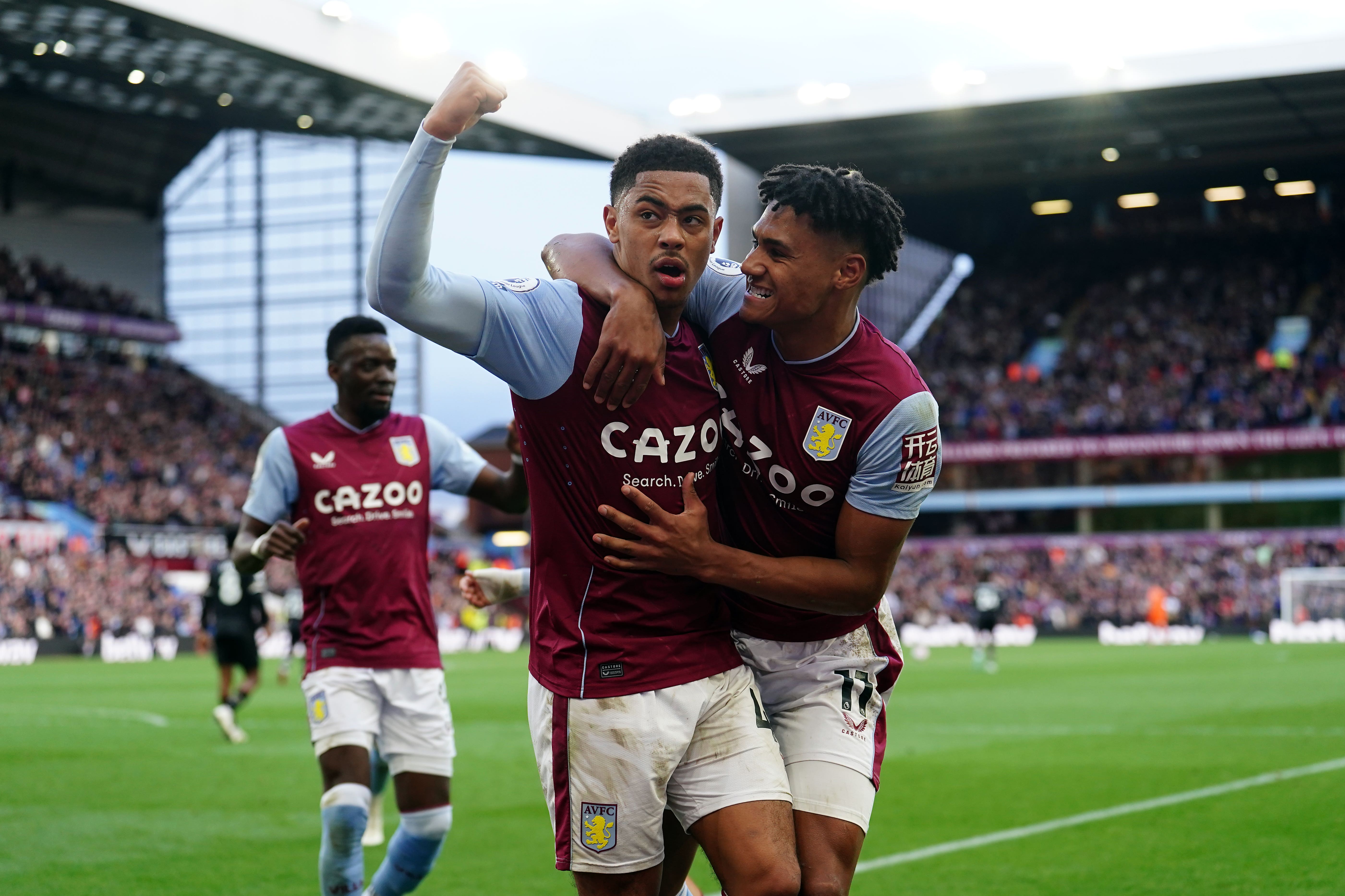 Jacob Ramsey celebrates scoring Aston Villa’s second (David Davies/PA)