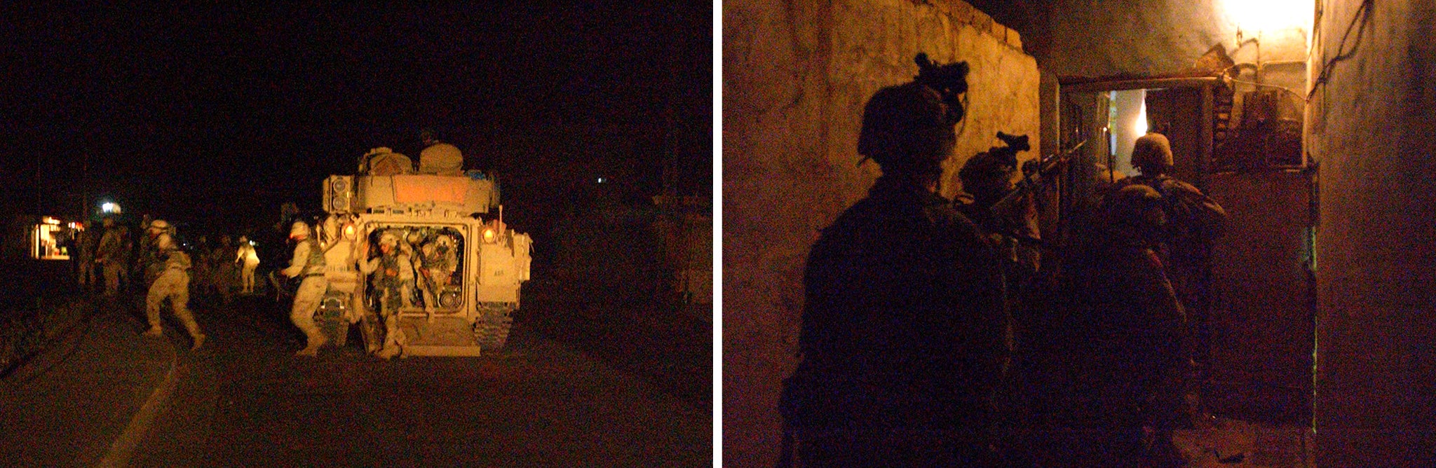 US soldiers conduct a raid during Operation Sidewinder in Balad on 1 July, 2003