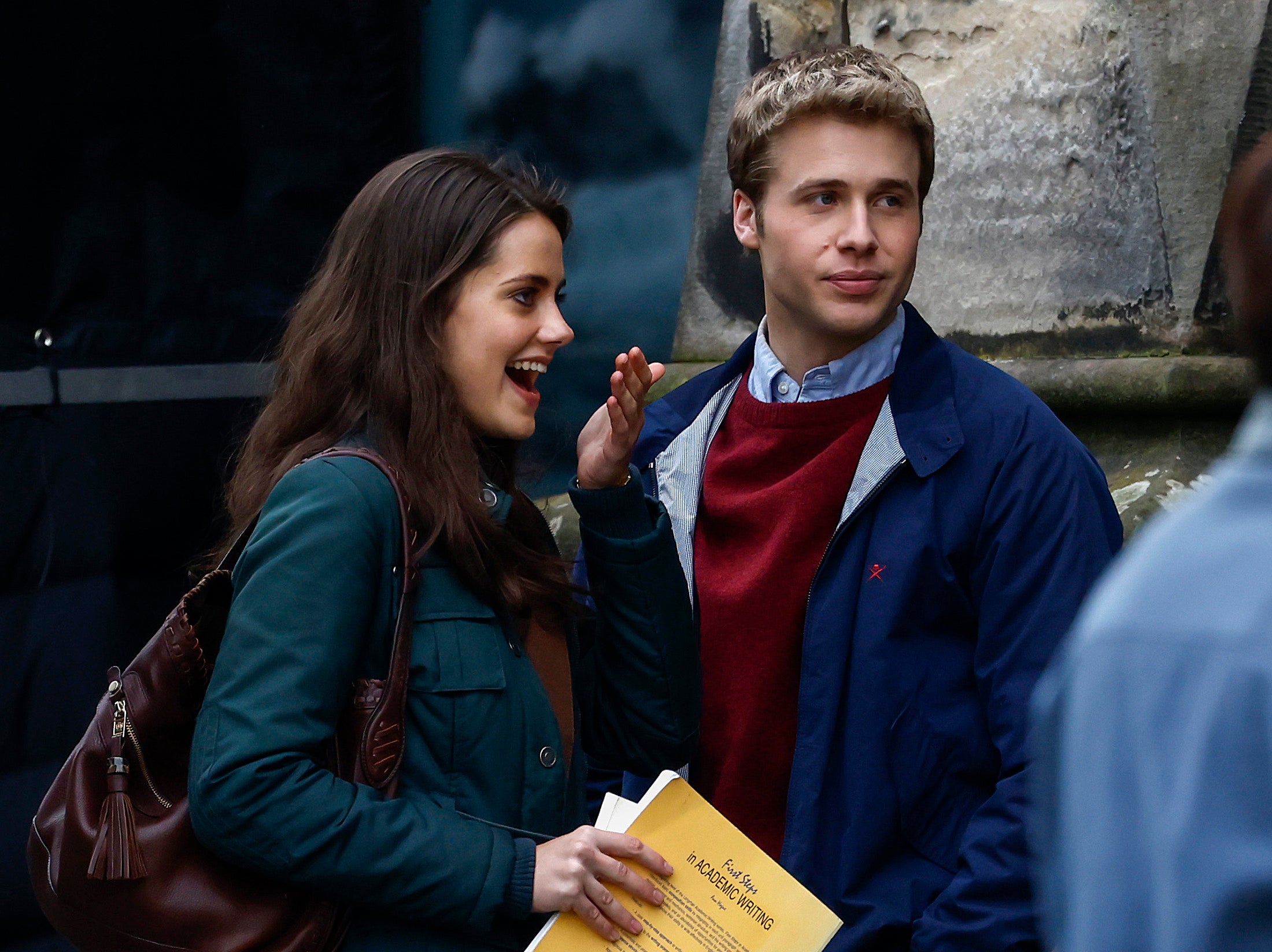 Bellamy and McVey on the set of ‘The Crown’ in St Andrews