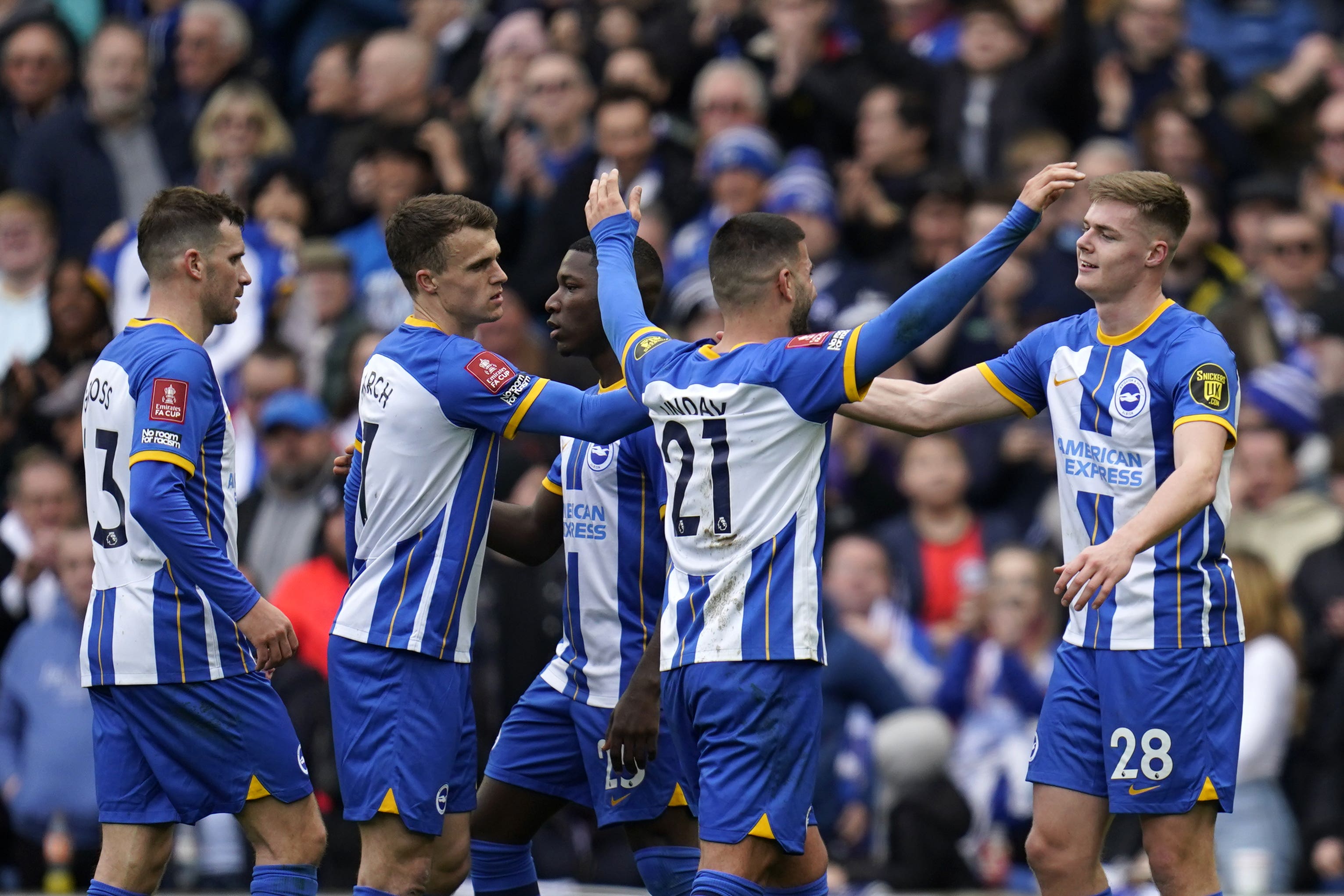 Brighton are in the FA Cup semi-final (Andrew Matthews/PA)