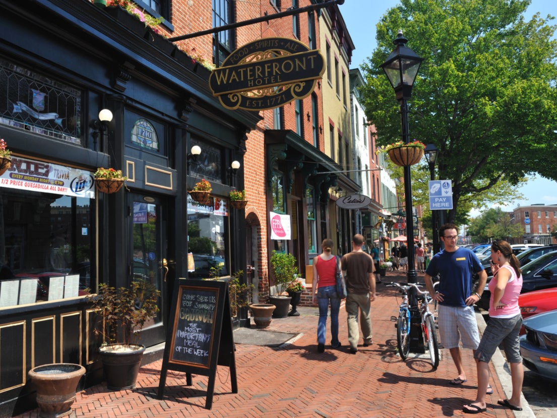 Fells Point in Baltimore is known for its harbourfront location and maritime history