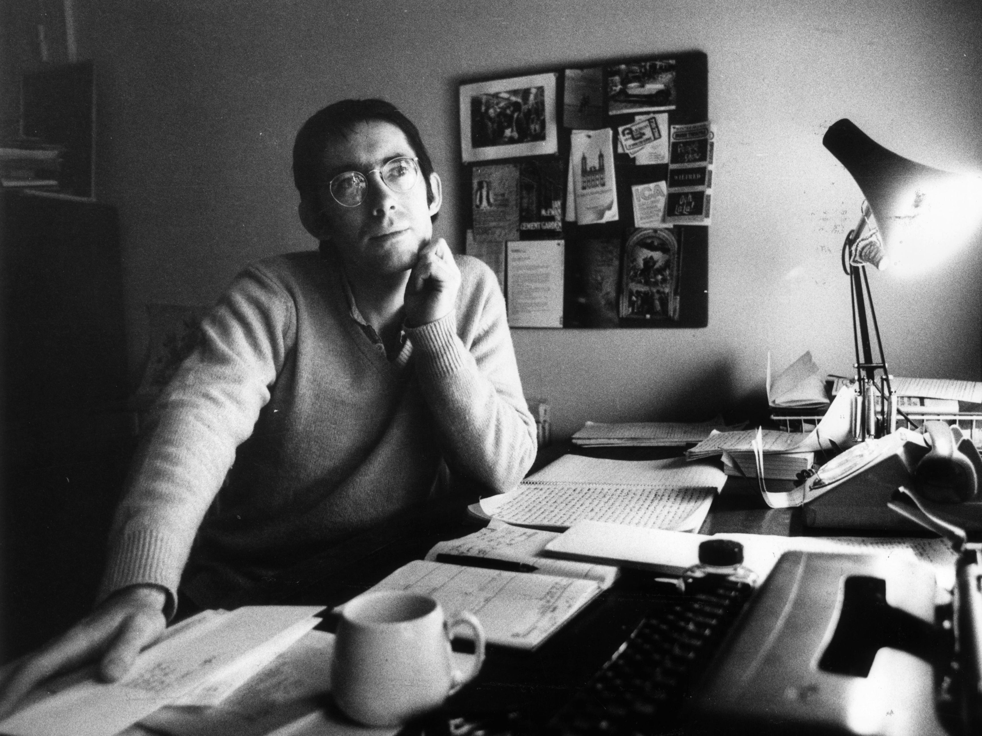 Ian McEwan at his desk on 17 December 1979, a year after the publication of ‘The Cement Garden’