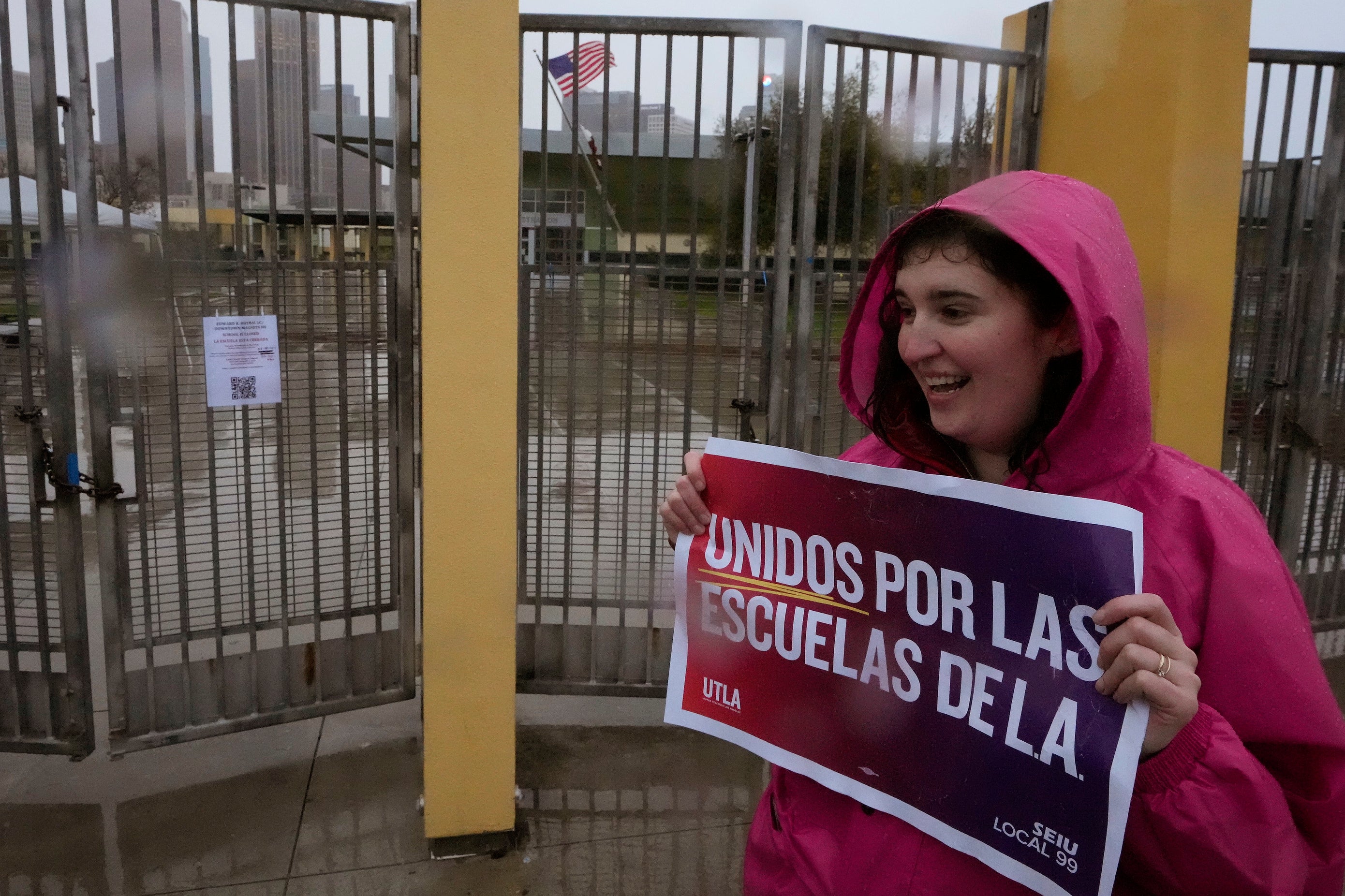 Tens of thousands of workers in the Los Angeles Unified School District walked off the job on Tuesday over stalled contract talks