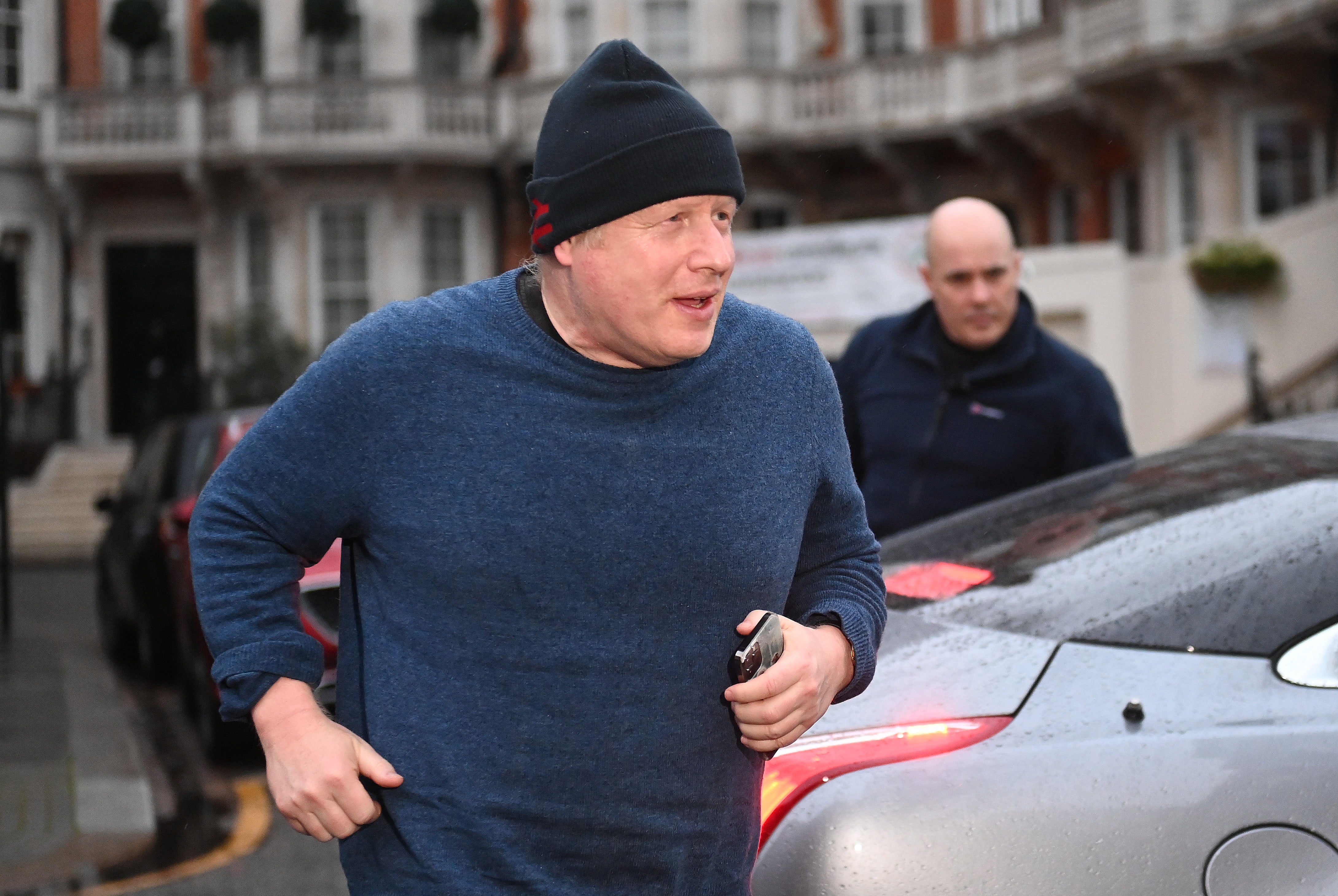 Boris Johnson outside hotel as he prepares for Partygate grilling