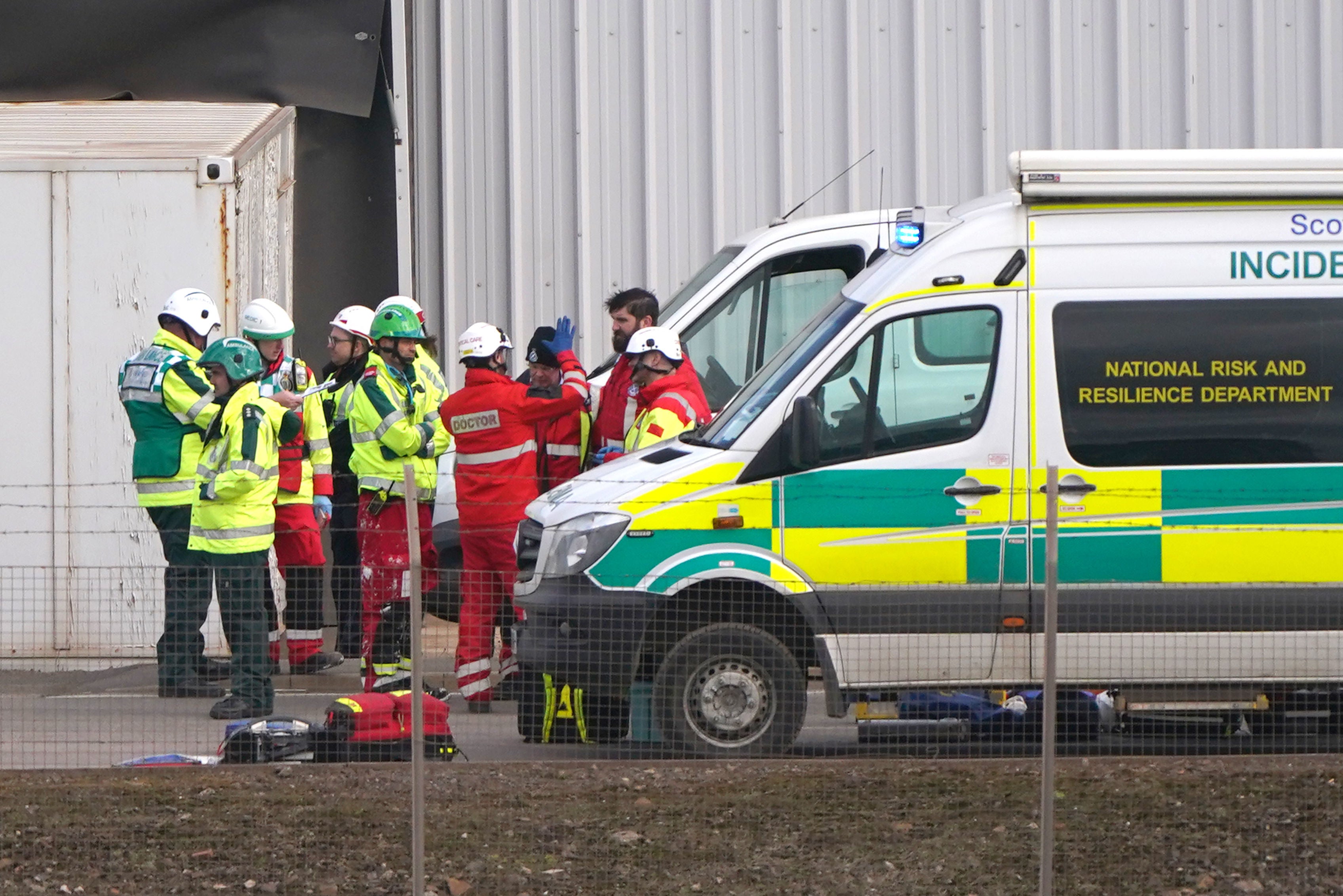 Emergency services at the scene in Leith