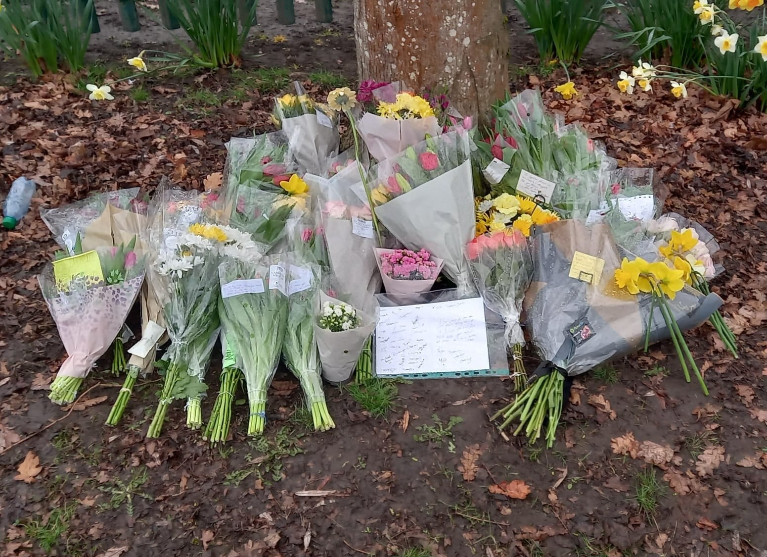 Flowers and tributes left outside Sophie’s school