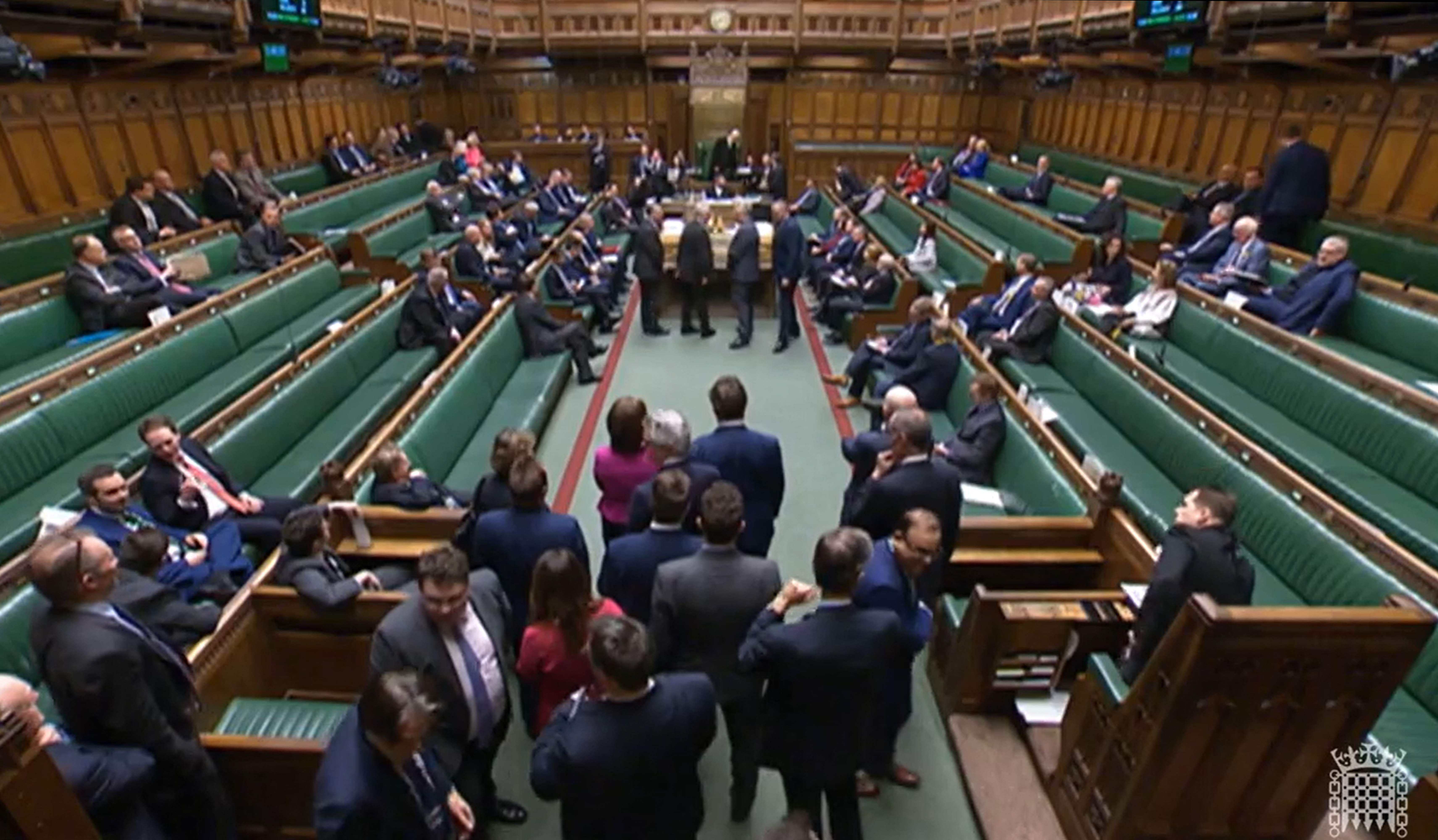 MPs in the House of Commons hear the result of a vote on the Northern Ireland Windsor Framework