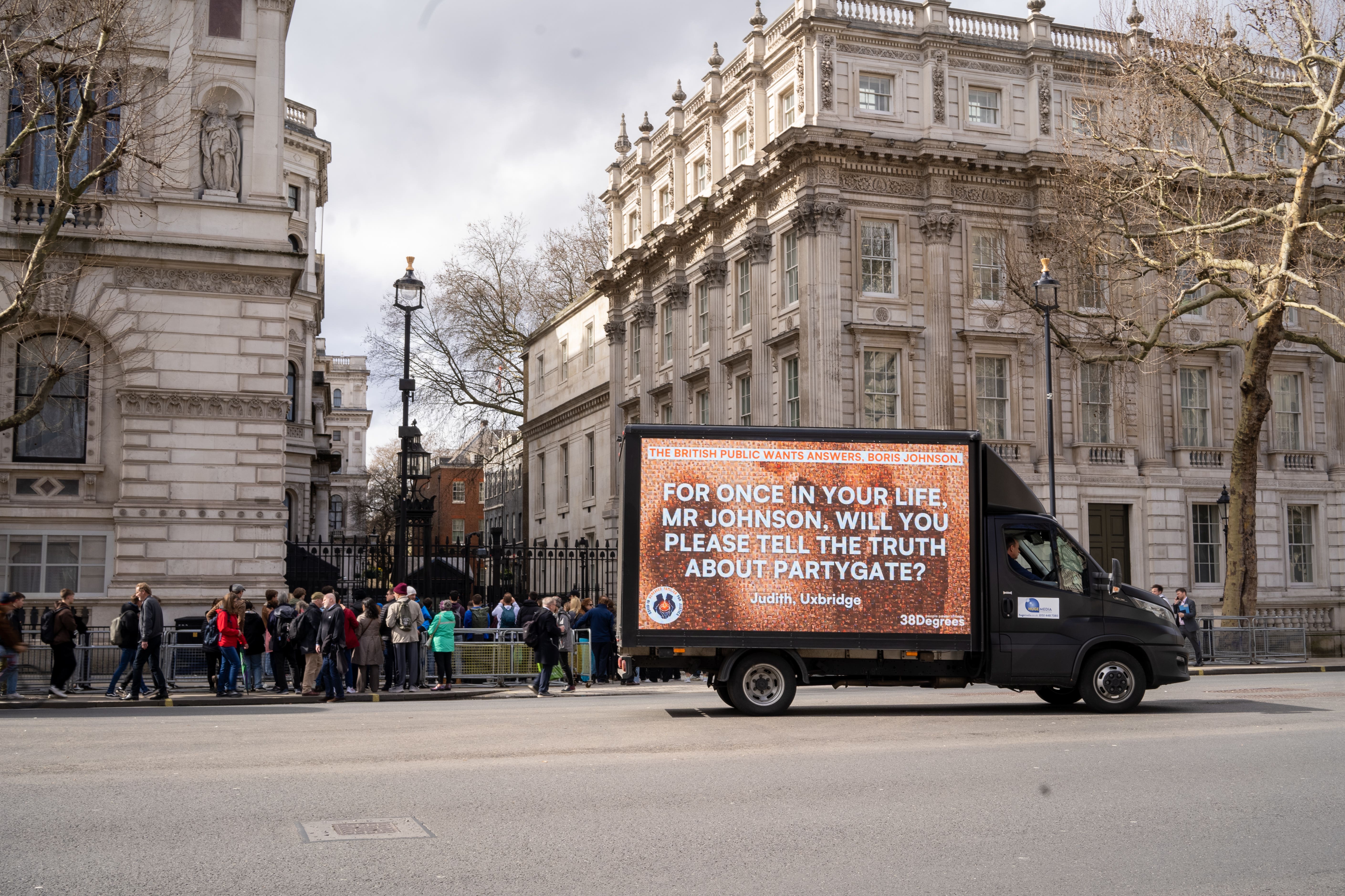 A bereaved campaign group said it was painful to watch Boris Johnson’s defence of his statements on partygate (Fran Freeman/38 Degrees/PA)