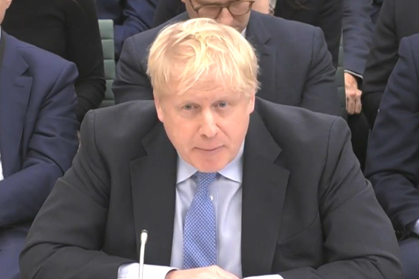 Boris Johnson giving evidence to the Privileges Committee at the House of Commons (House of Commons/UK Parliament/PA)