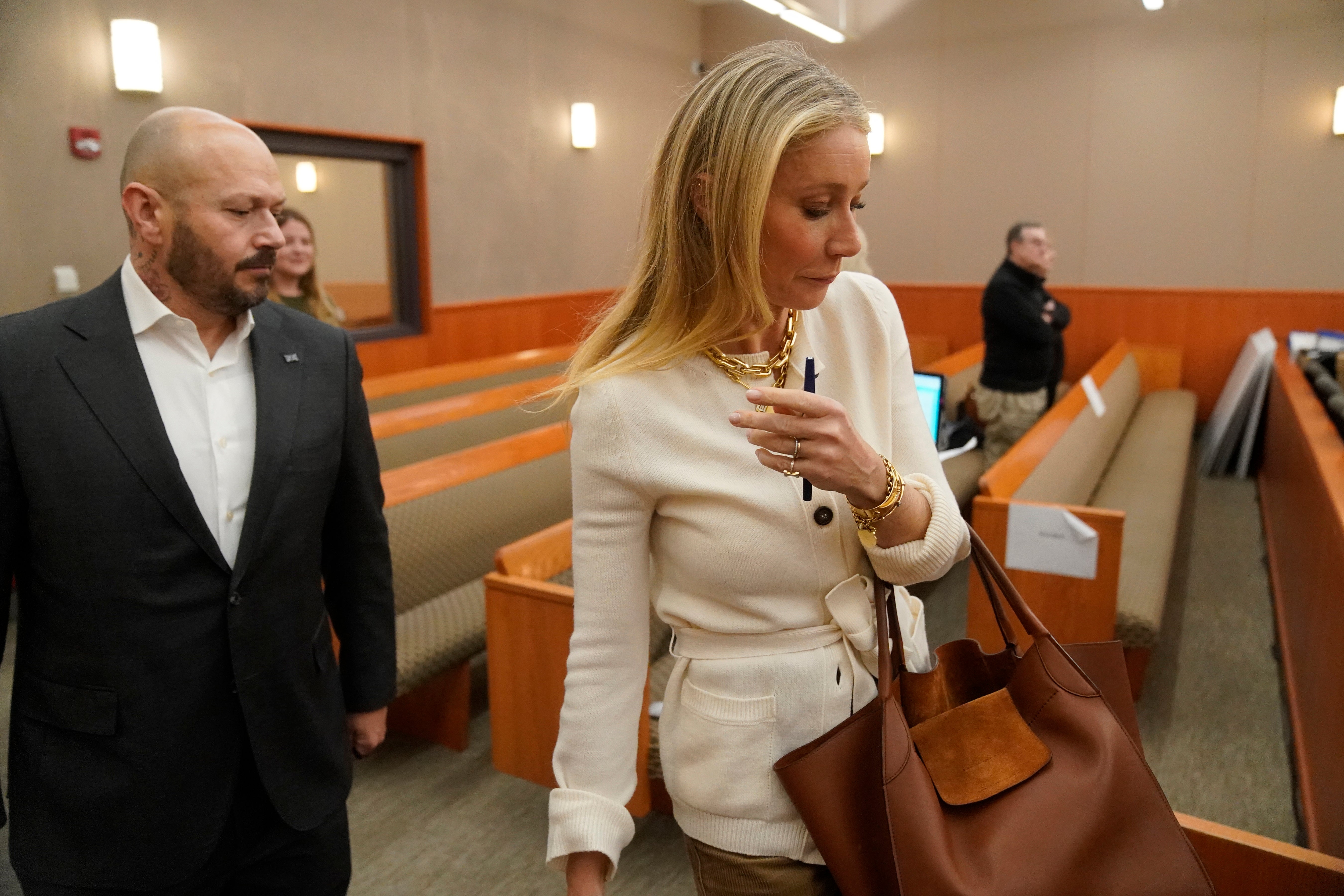 Gwyneth Paltrow enters the courtroom on Wednesday