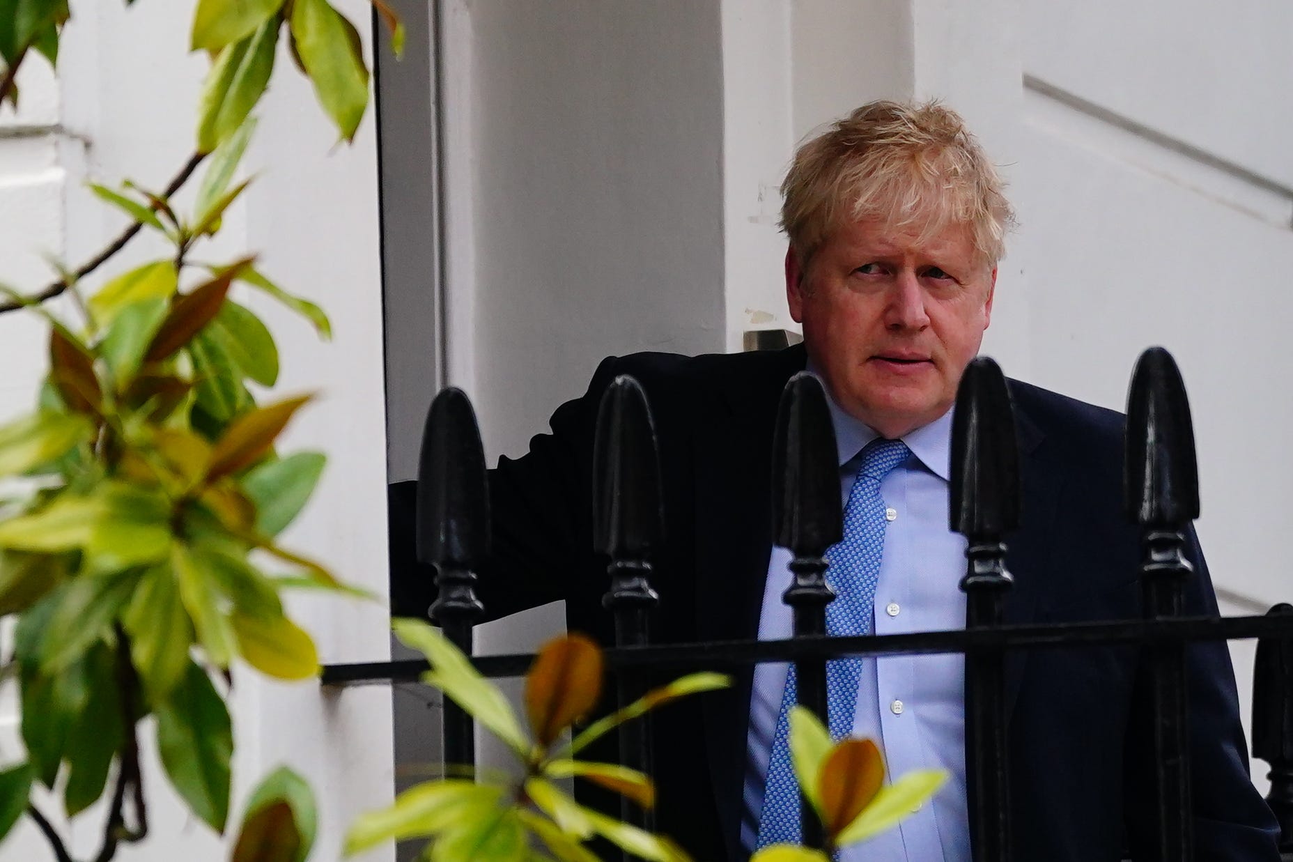 Boris Johnson leaves his home in London