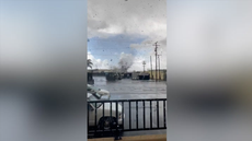 Debris fills sky after tornado tears through California