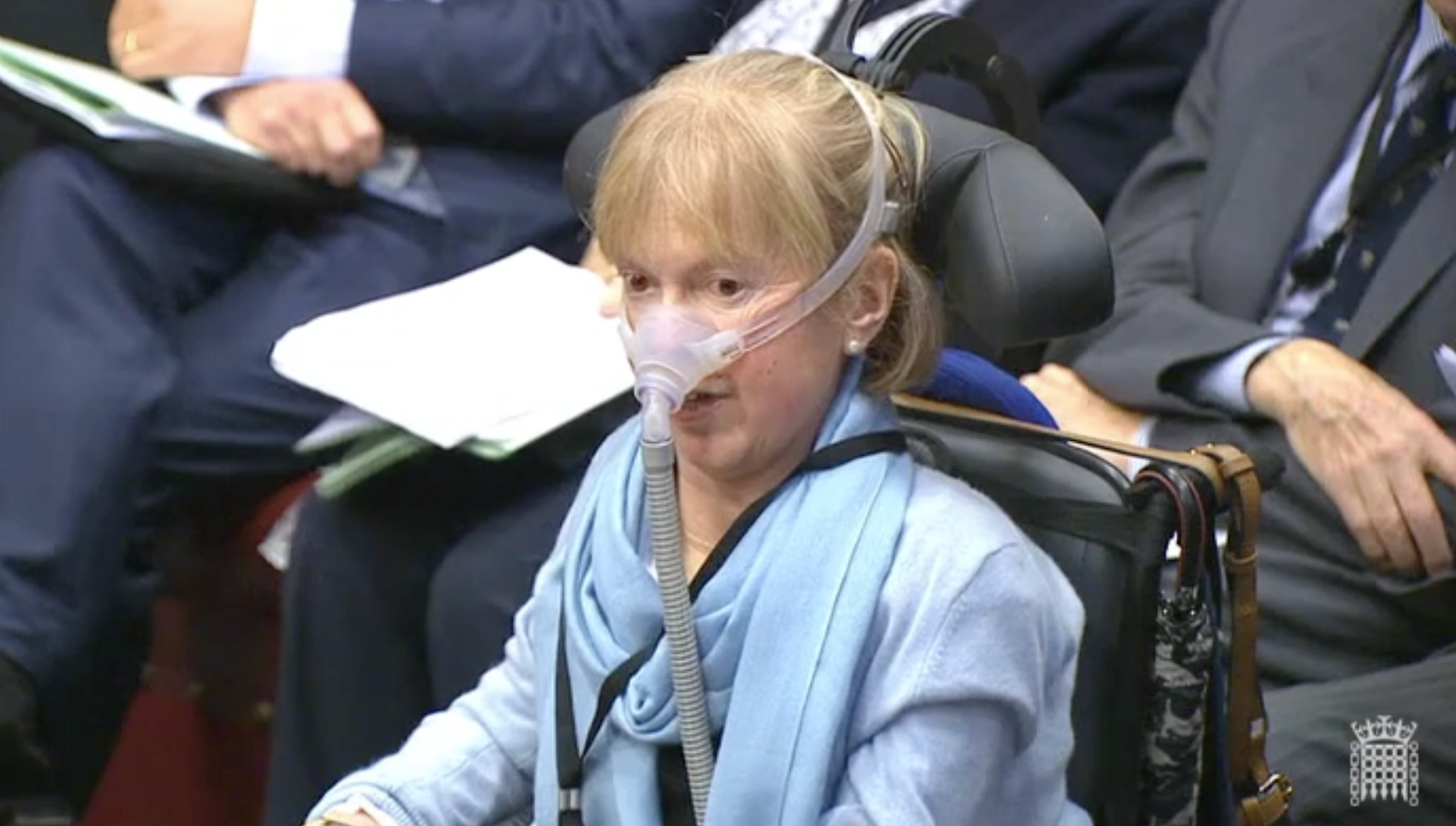 Baroness Jane Campbell speaking in the House of Lords in January 2017. The issue being discussed: ‘Legalisation of assisted dying for terminally ill patients’