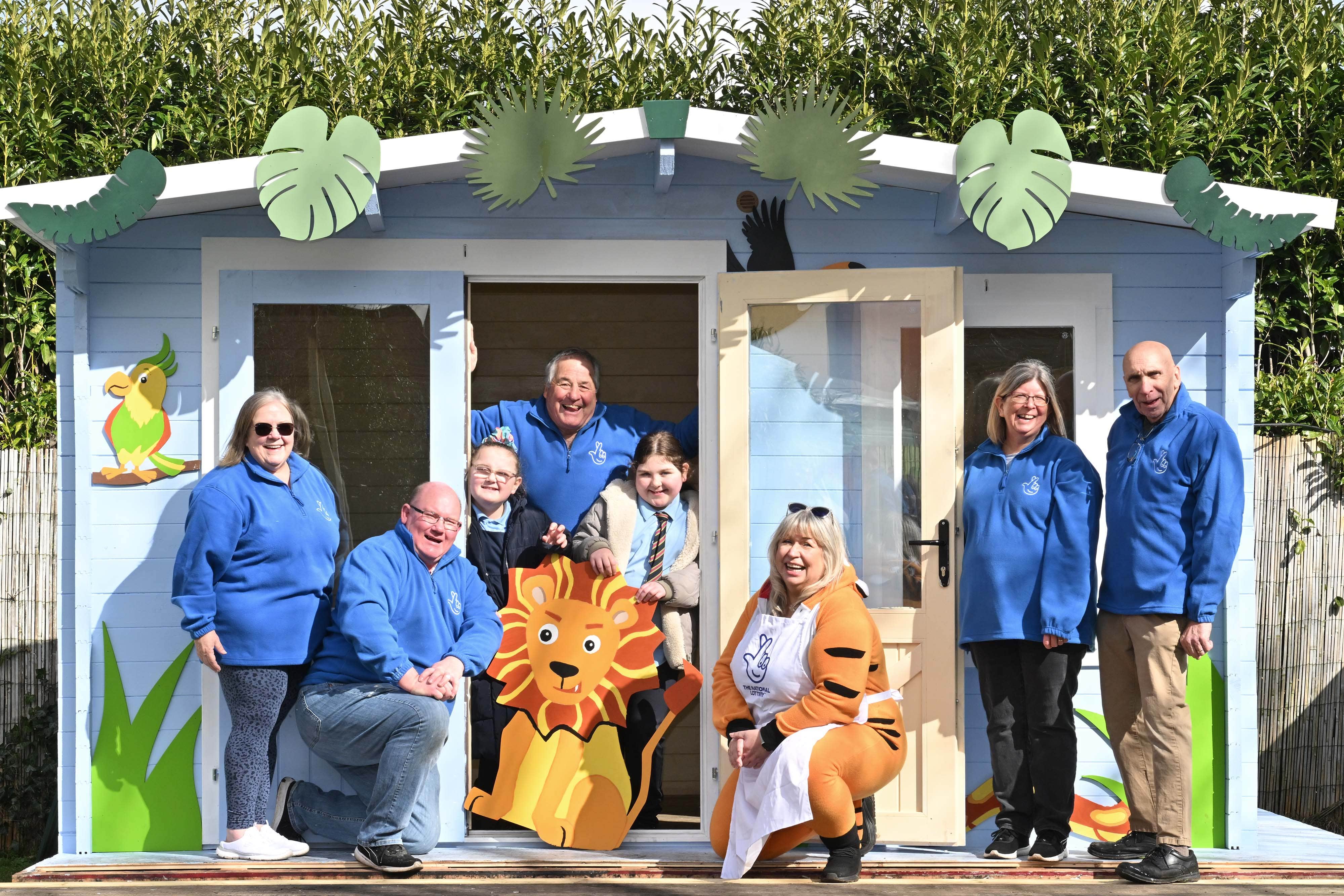 The Lottery winners created a wildlife-themed playhouse to replace one damaged by vandalism (Anthony Devlin/PA)