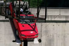 Freddie Flintoff ‘bungee jumps’ 540ft off dam in classic car in resurfaced Top Gear challenge