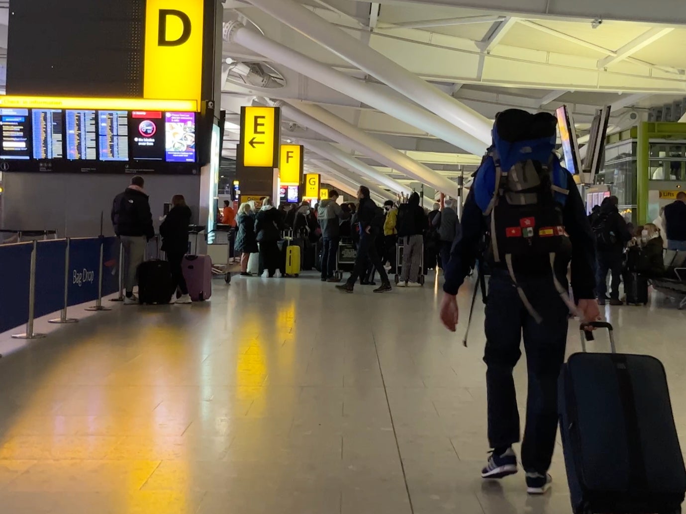 Go slow? Passengers at London Heathrow Terminal 5, home of British Airways