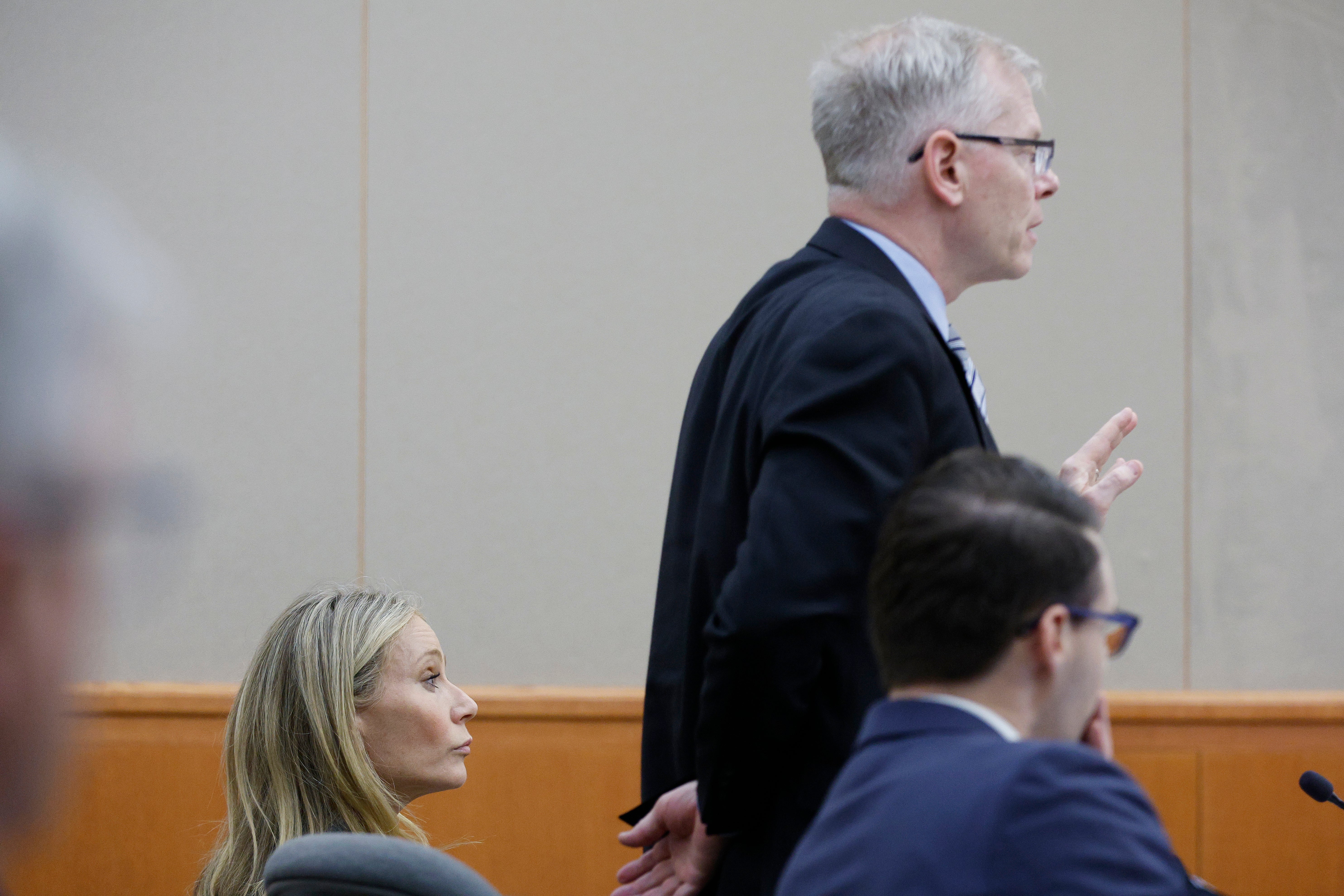 Gwyneth Paltrow sits in court as her attorney speaks on Thursday, March 23, 2023, in Park City, Utah.