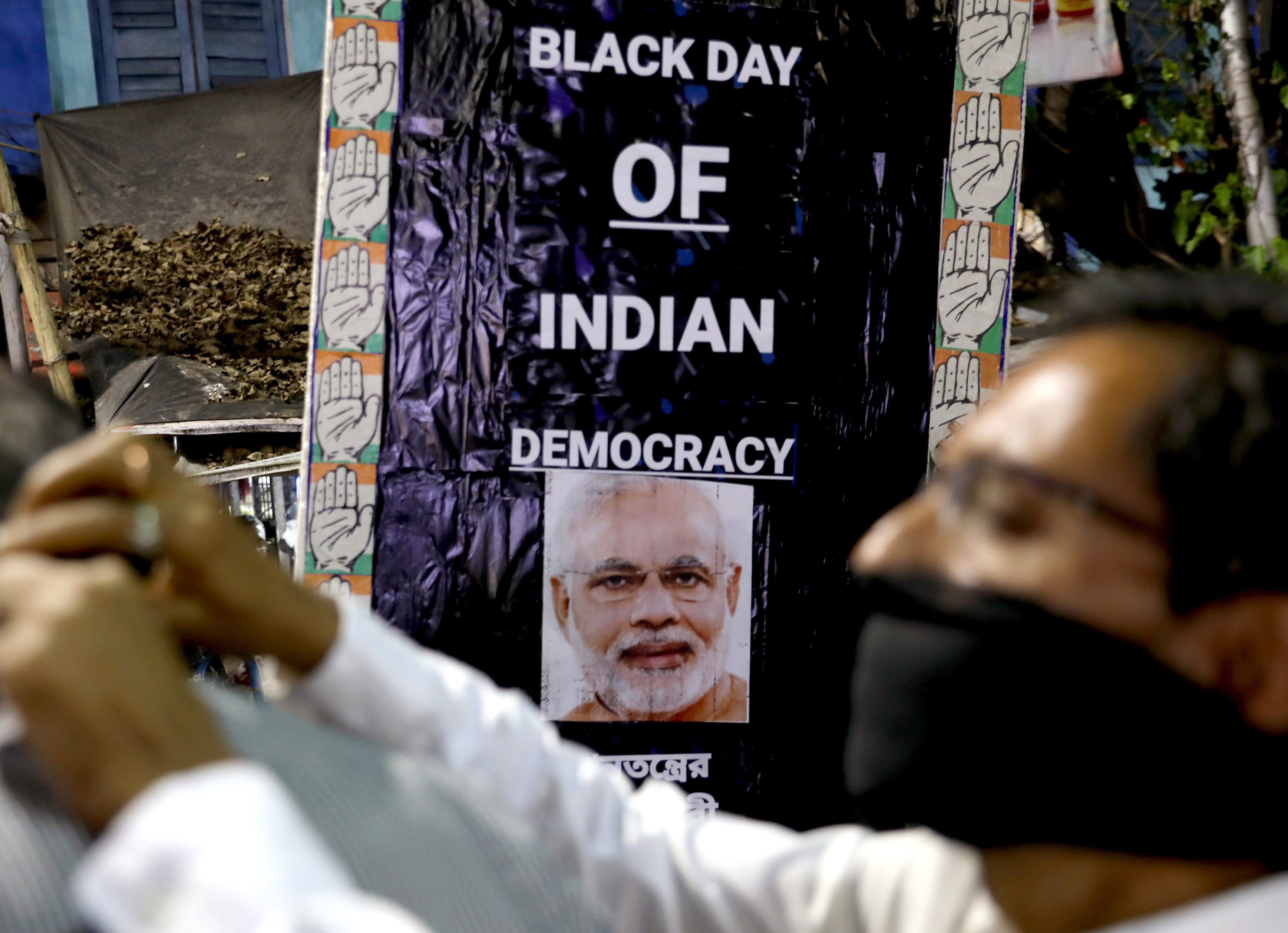 A protest banner in Kolkata on Friday