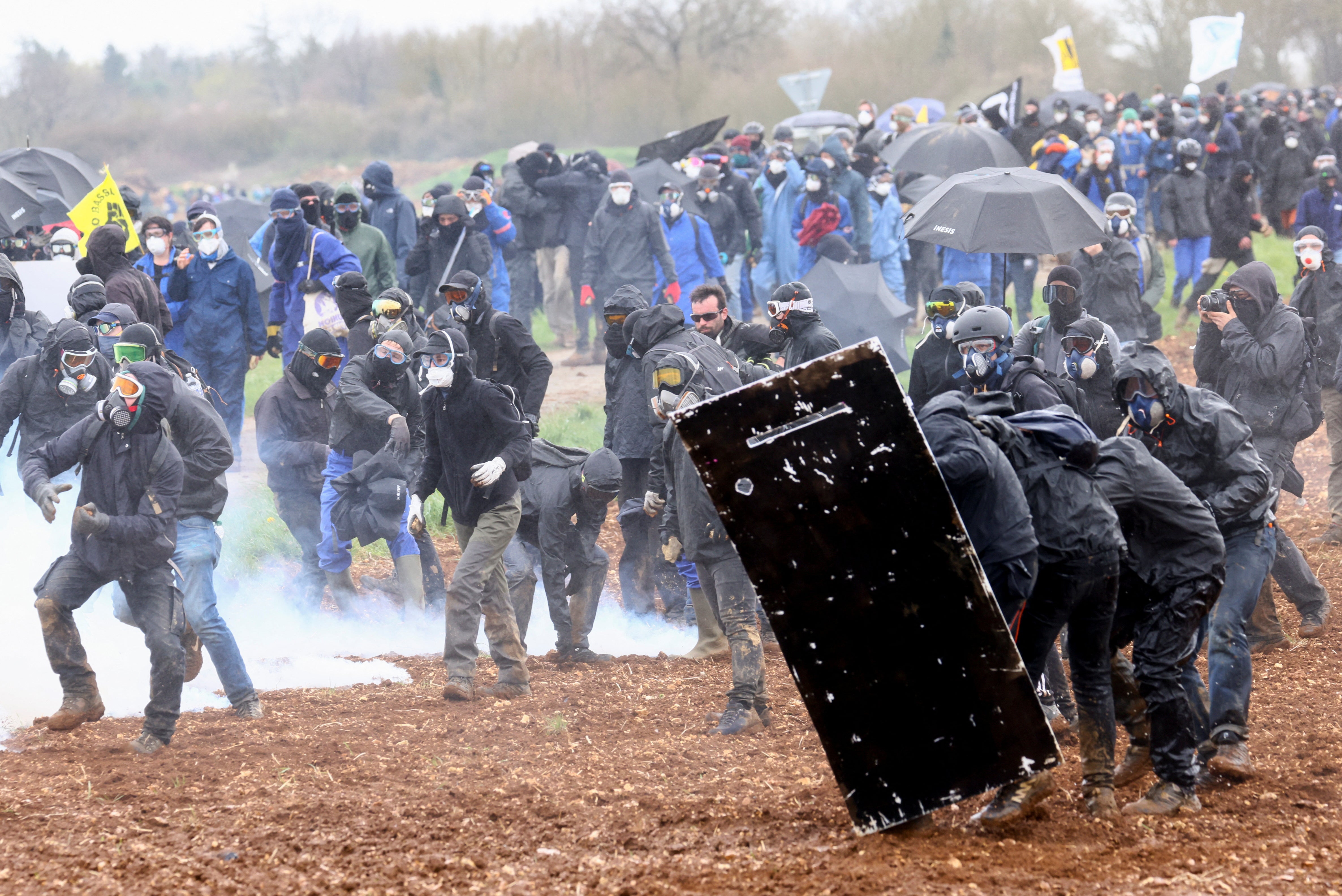 Police in riot gear clash with ‘Bassines Non Merci’ protesters