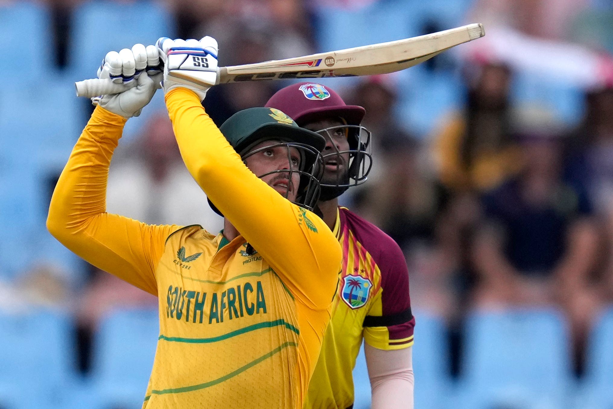 South Africa’s Quinton de Kock in action against the West Indies (Themba Hadebe/AP)