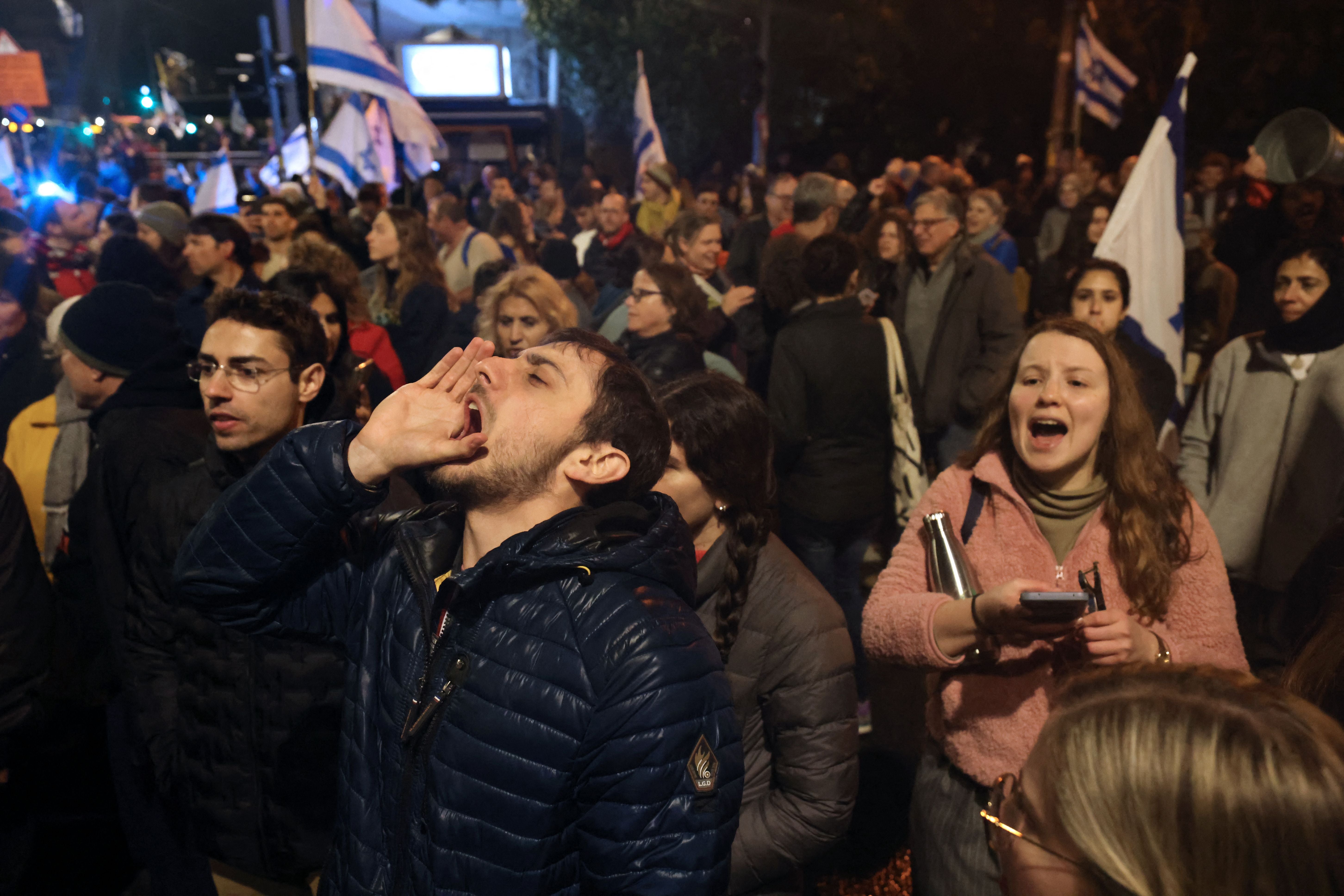 Protesters chanted for democracy