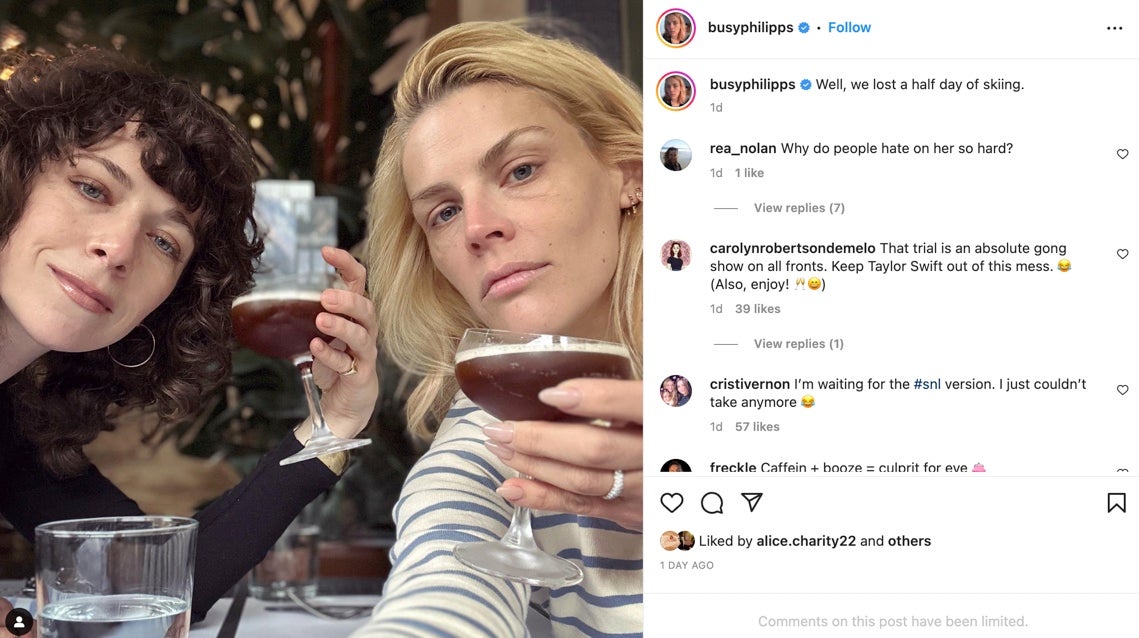 Actor captioned her Instagram post with the now-infamous line