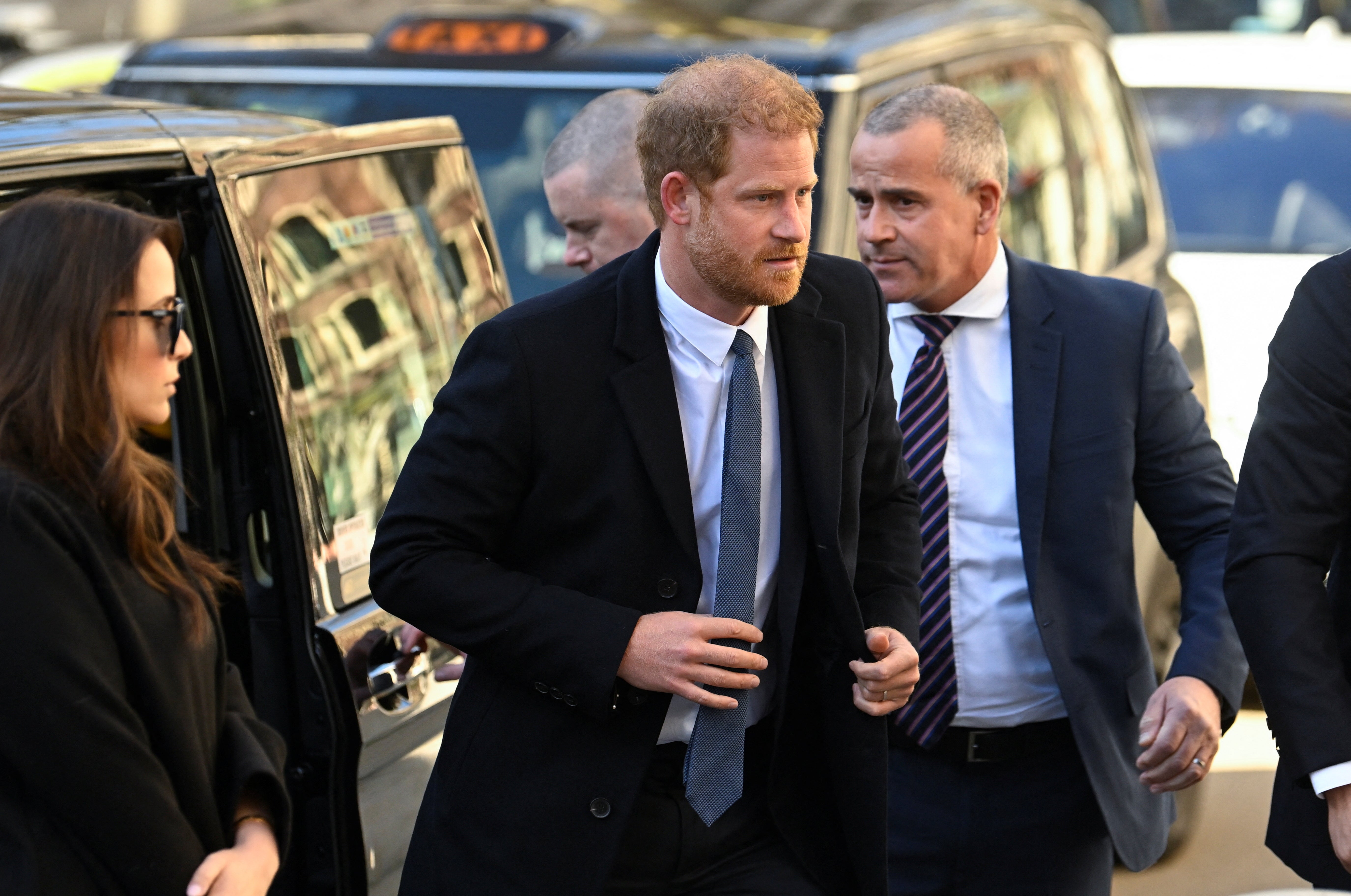 Prince Harry arriving at the High Court in London