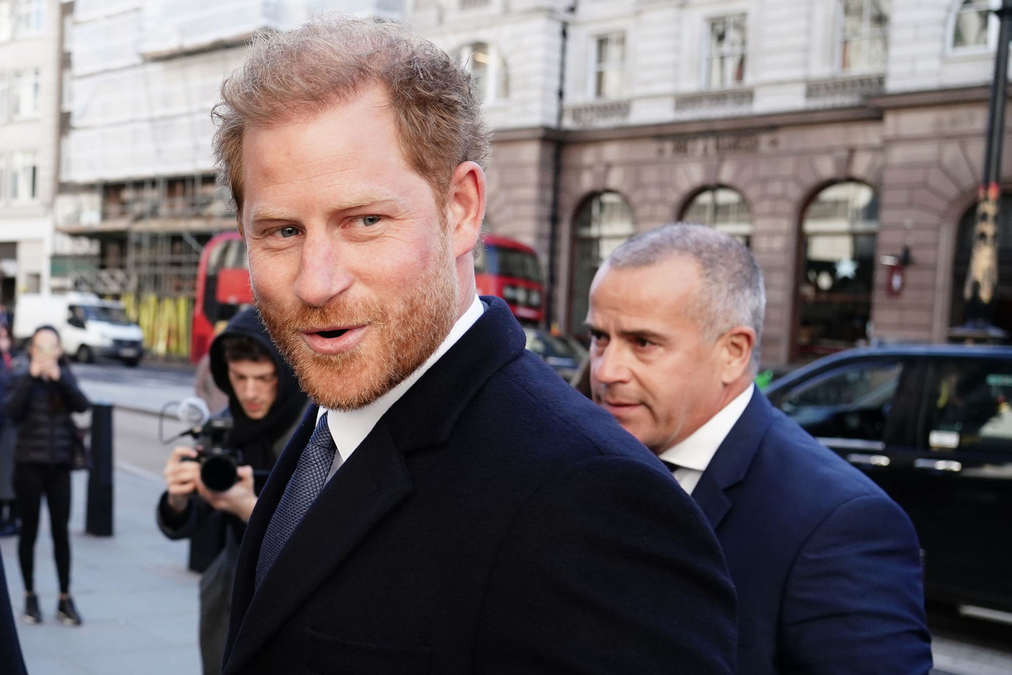 The Duke of Sussex arrives at the Royal Courts of Justice (Jordan Pettitt/PA)