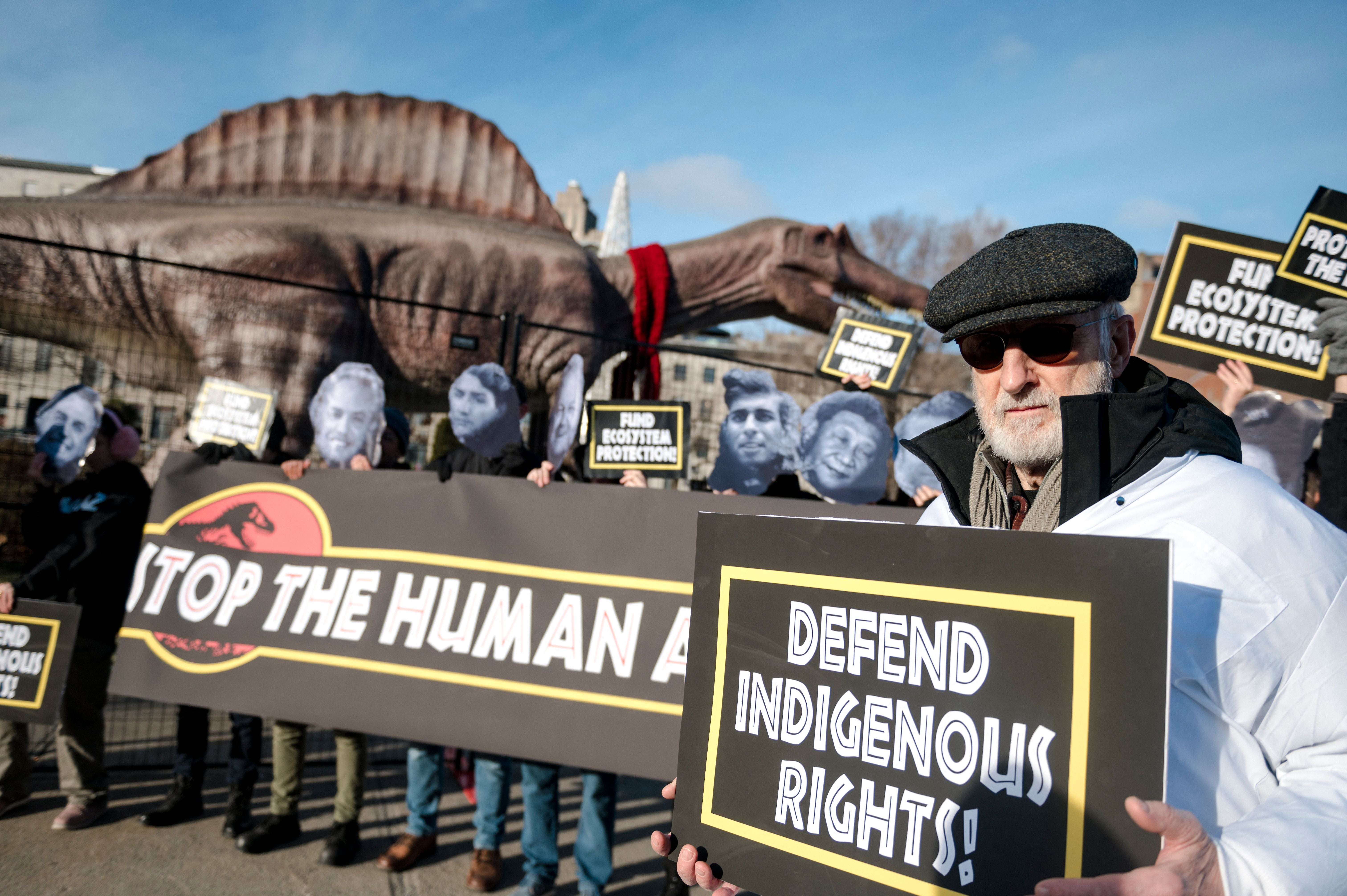 Cromwell protesting outside the COP15 conference in December