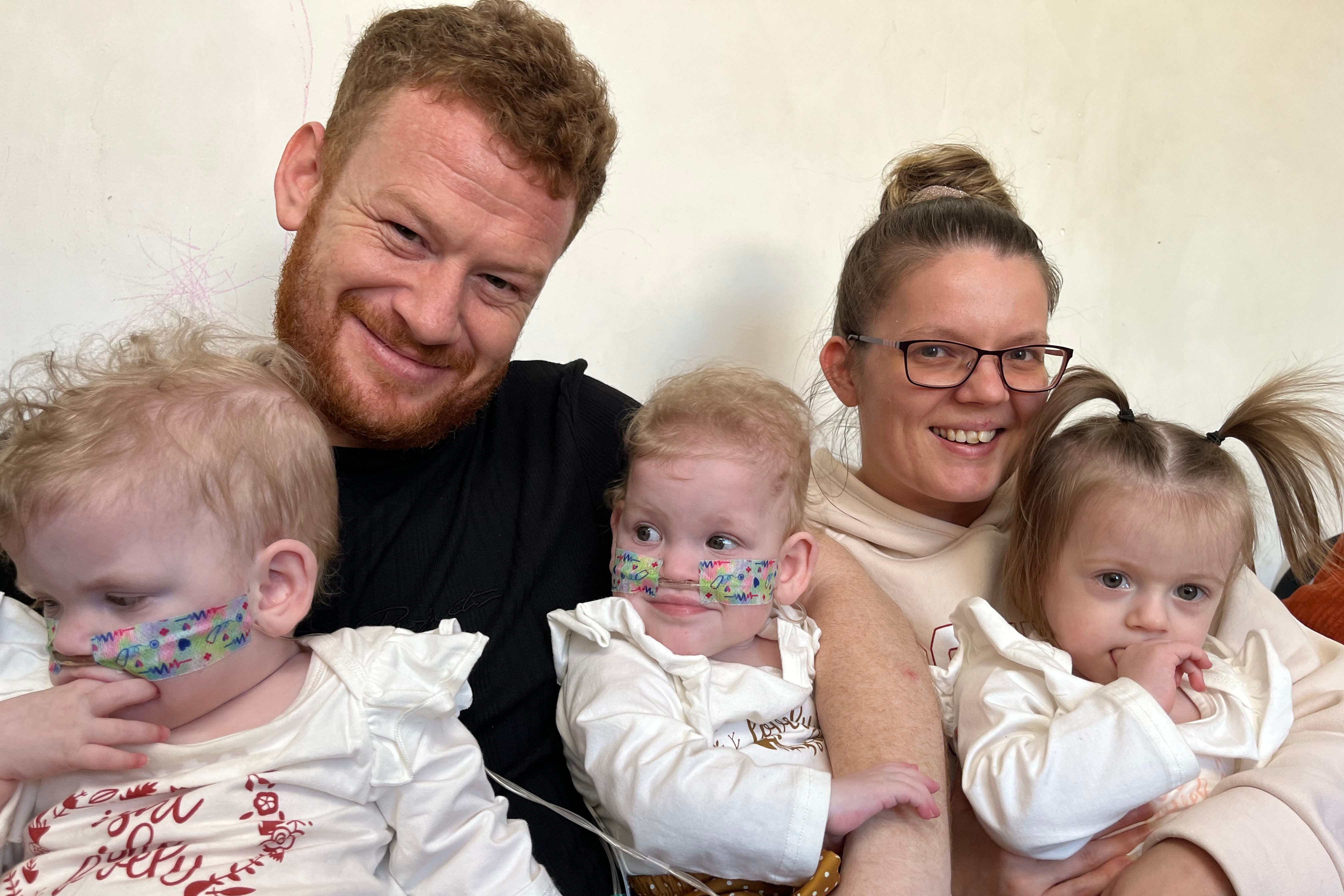 Rubi-Rose, Payton Jane and Porscha-Mae Hopkins, who were born to Michaela White and Jason Hopkins (Guinness World Records)