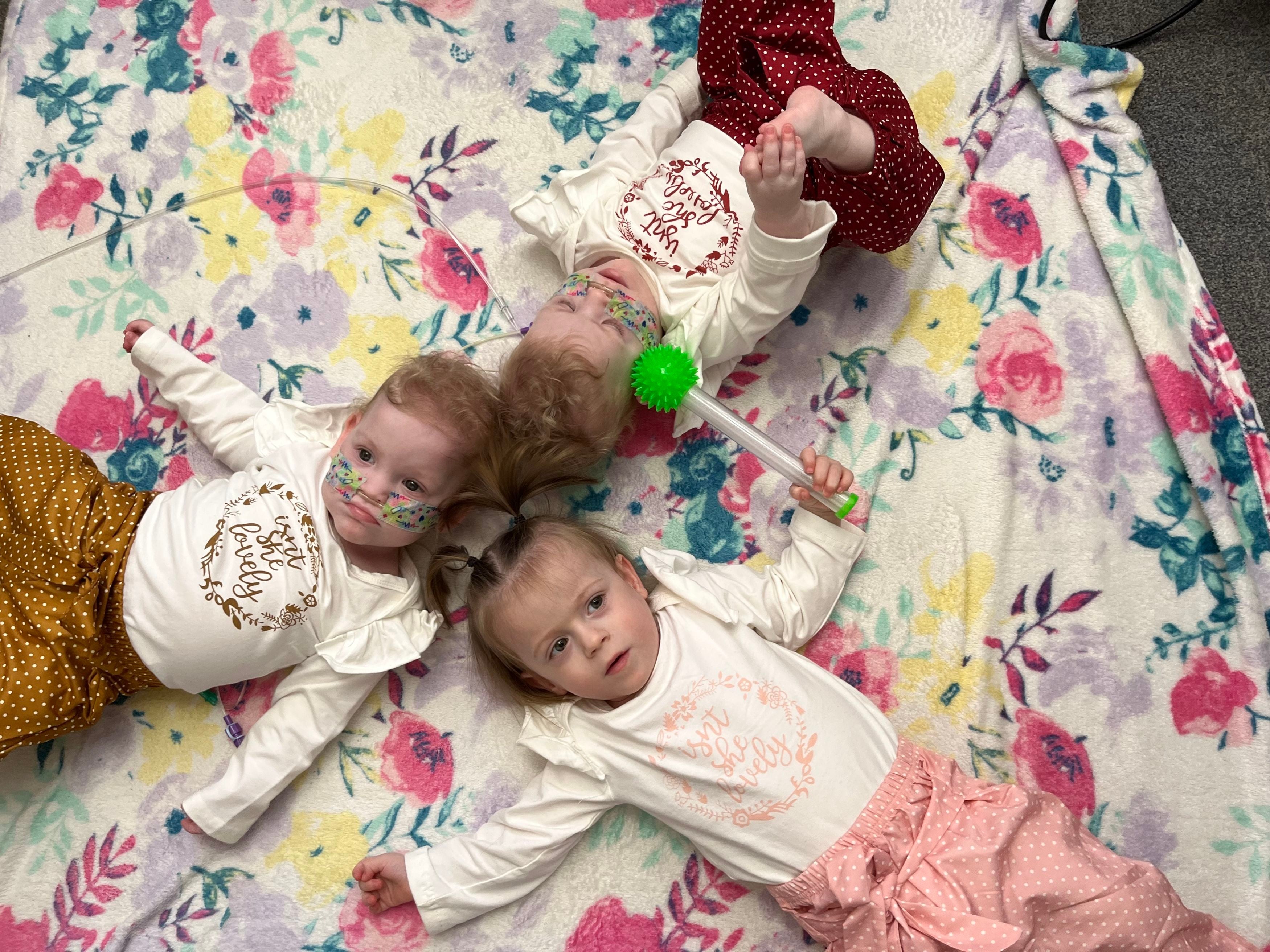 Porscha-Mae (right), Payton-Jane (left) and Rubi-Rose Hopkins