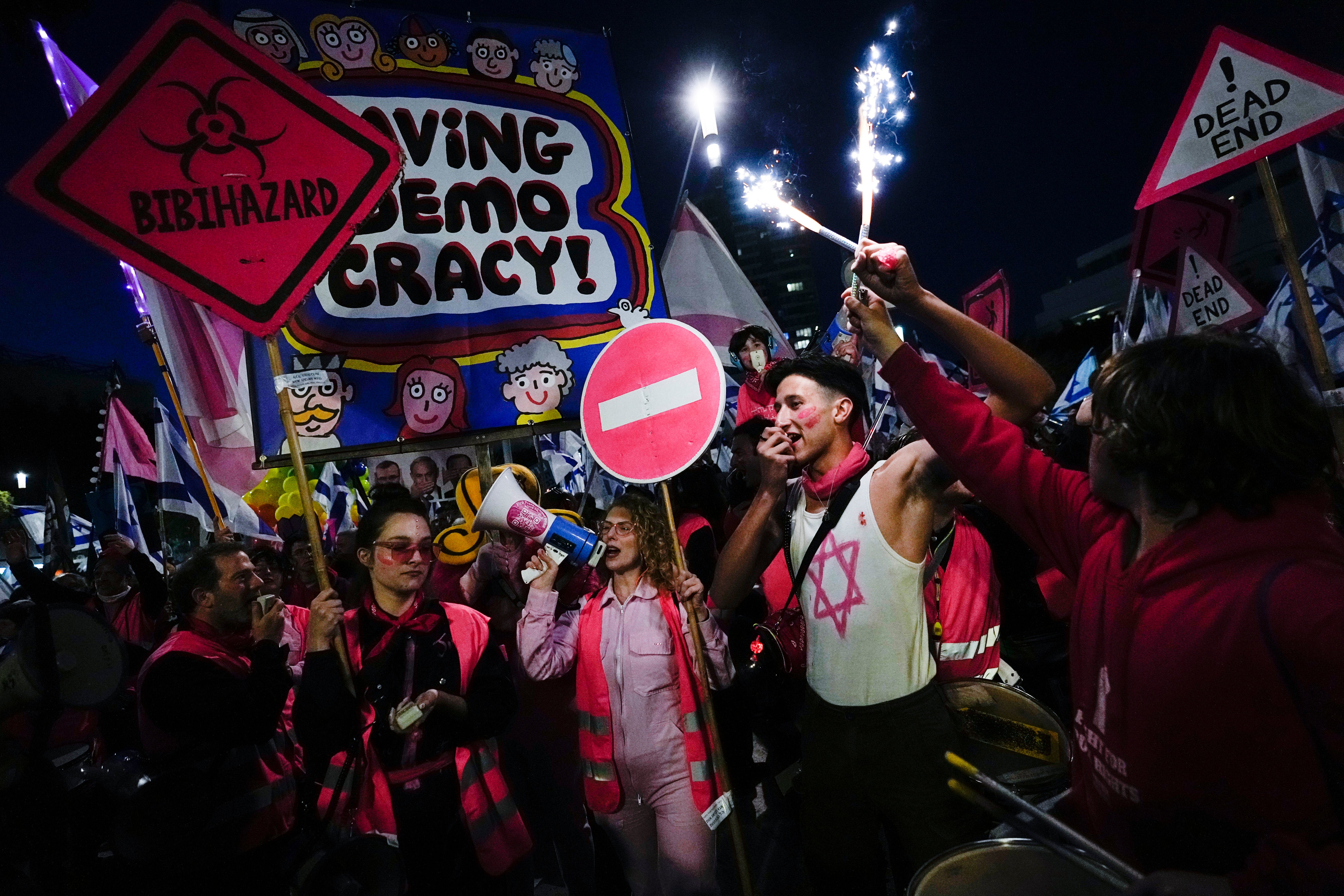 Israelis protest against plans by Prime Minister Benjamin Netanyahu’s government to overhaul the judicial system