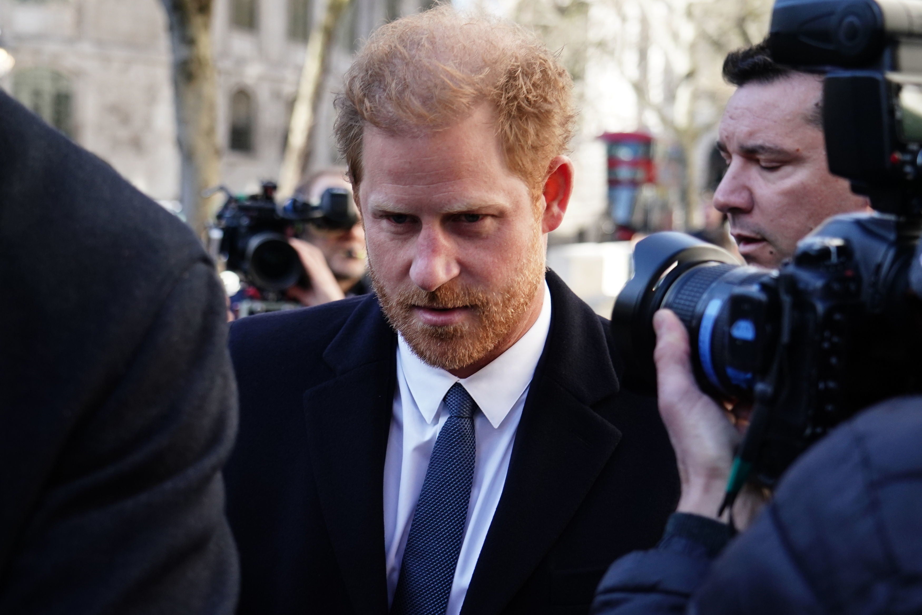 Prince Harry makes his unexpected arrival at the Royal Courts Of Justice on Monday